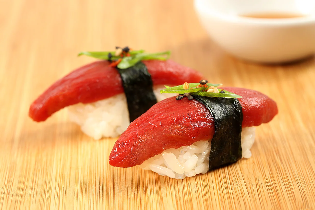 Ahimi served over sushi rice