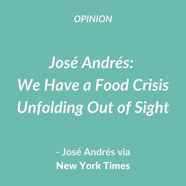 @chefjoseandres has a vision: America Eats Now. It's an idea for a government-funded emergency relief program (a la FDR's New Deal) that works on two levels: addressing the food crisis by feeding the vast, vulnerable populations of the US, and creati