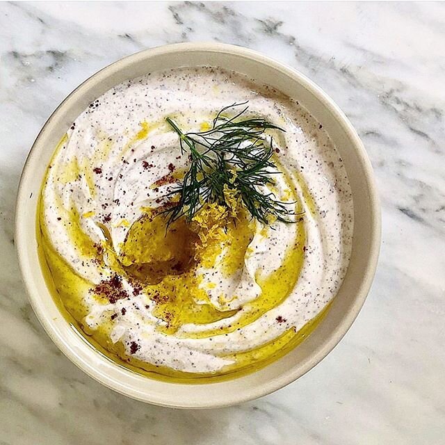 sumac+yogurt+crushed garlic+good salt. top with olive oil &amp; lemon zest. simple ☀️