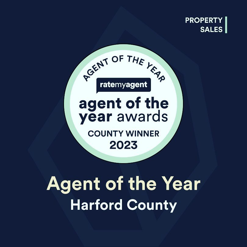 I am Proud to announce our  Harford County agent of the year award. This award is based on our client reviews. We are so grateful to serve such amazing clients and receive this award🥰#traceyproperties #streetthopkinsrealestate #ratemyagentwinner #ra