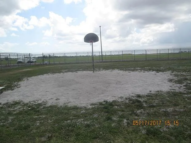 The original basketball court, before the new court was built