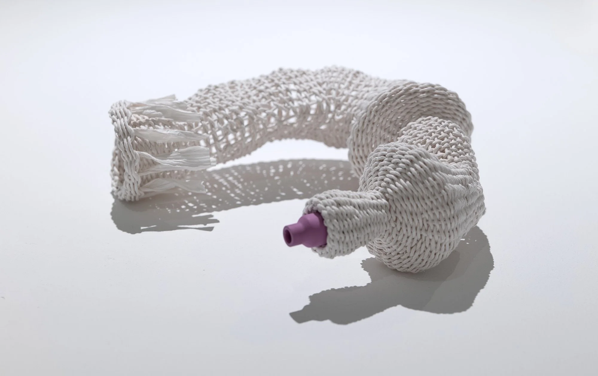 Title: INT/EXT 1(b), view a
2025
Dimensions: H4” x W13” x D4”
Description: paper cord, ceramic, twinning technique
