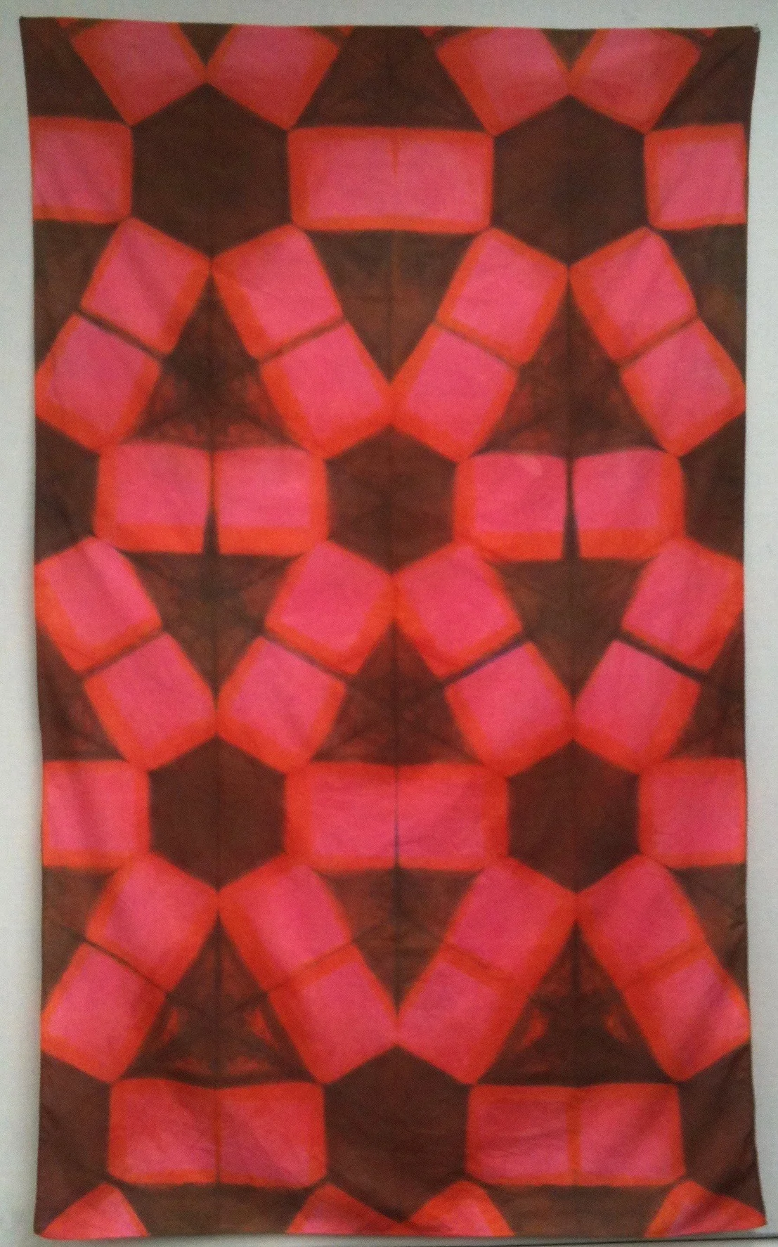 Shibori resist on cotton over-dyed