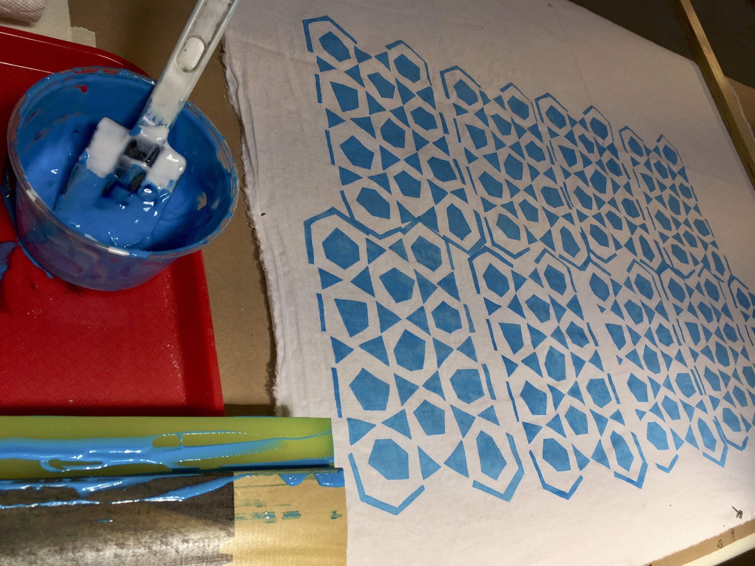 *Student Stencil Screen Print in blue  Ink.jpeg