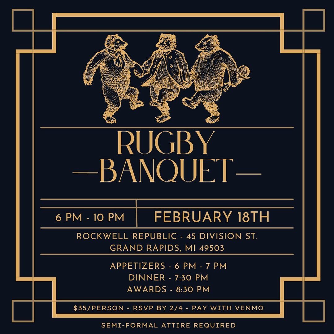 it&rsquo;s banquet time! 
&bull;
&bull;
&bull;
RSVP and buy your ticket by 2/4 to join us at @rockwellrepublic on February 18th for our annual banquet! 
&bull;
&bull;
&bull;
#grandrapidswomensrugby #grwrfc #growlersrugby #grrugby