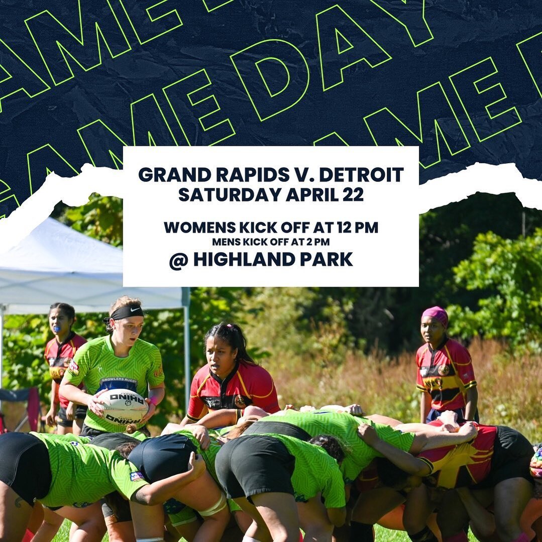 Catch your ruggers out on the pitch tomorrow as they square up against Detroit!! 

Double-header at Highland Park!! First game is at noon.