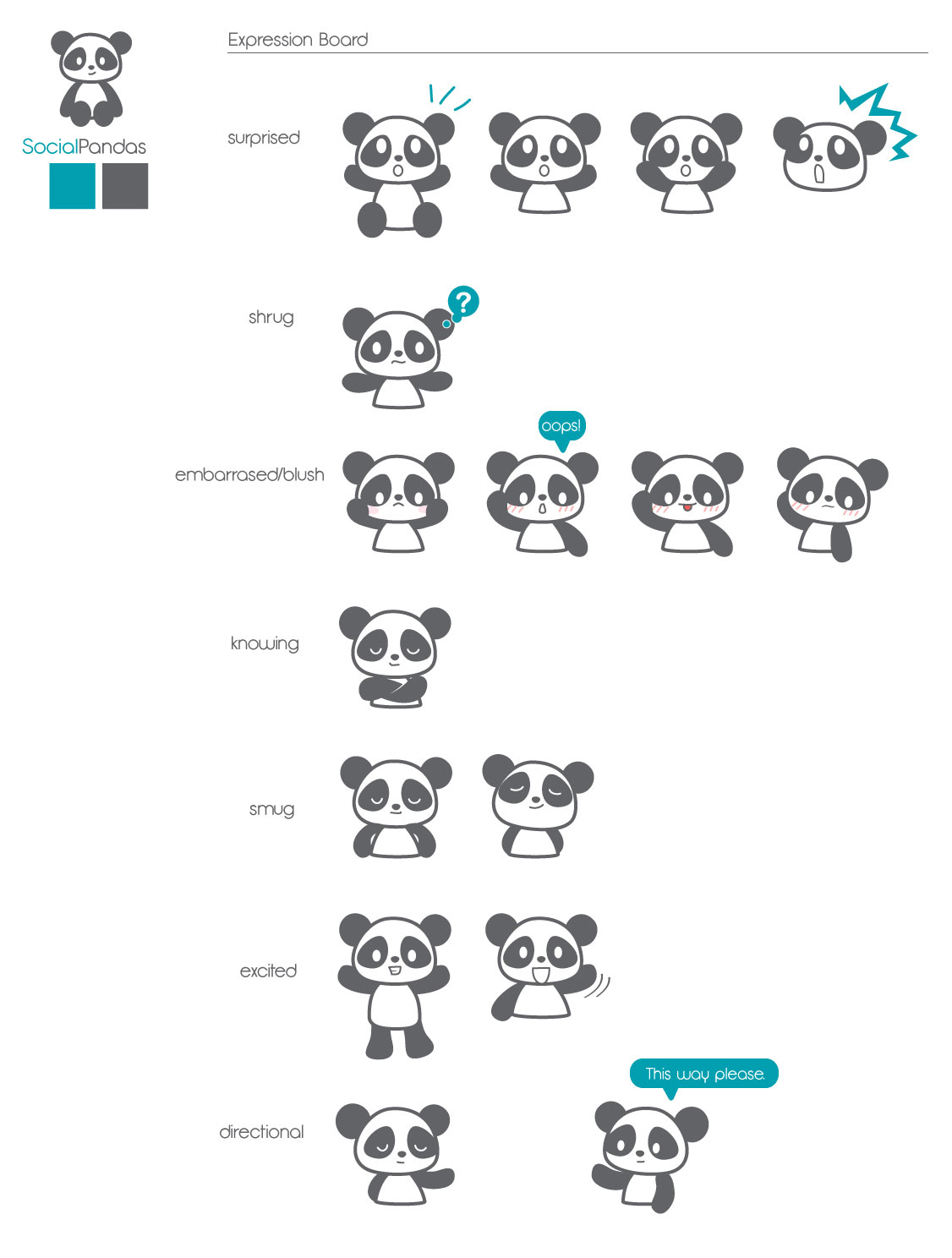 More poses and expression for the Panda
