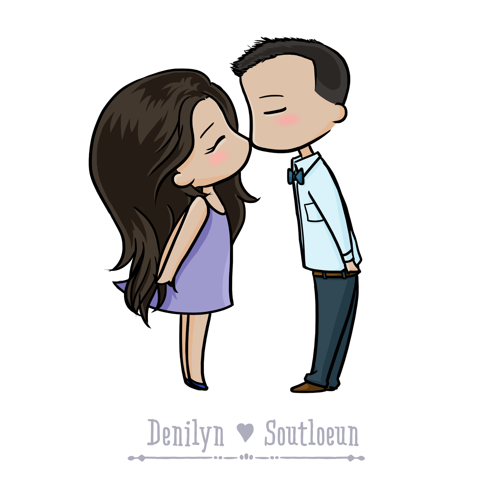 Custom art characatures for Denilyn & Soutloeun's Wedding