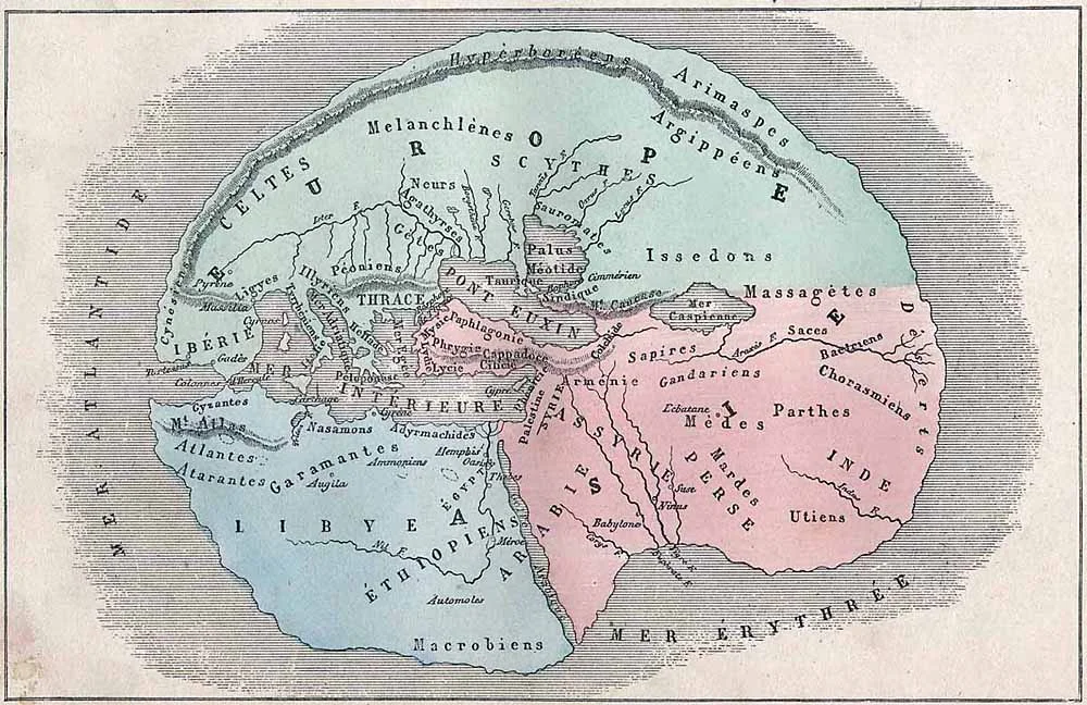 Herodotus Map showing Ethiopia