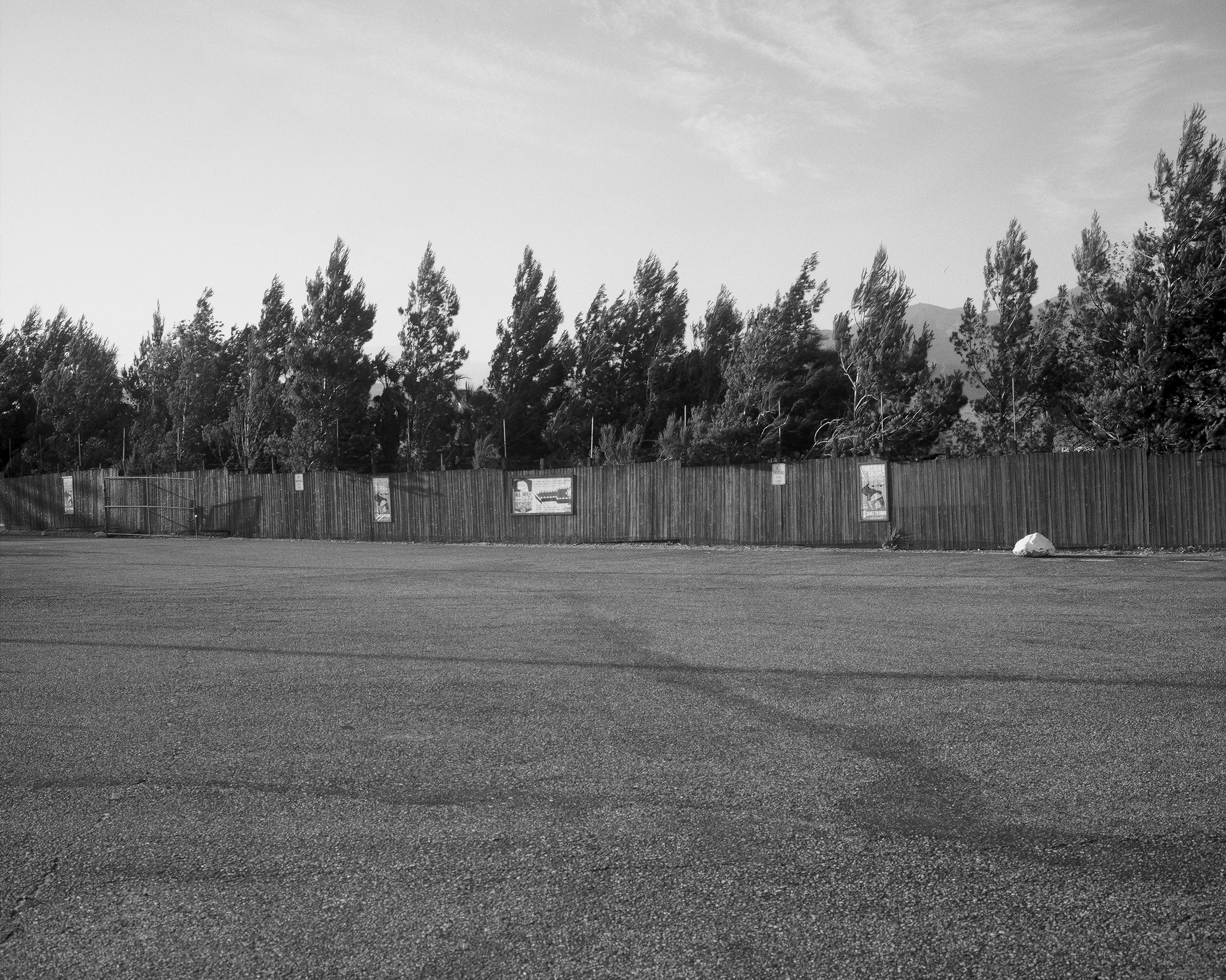 Same fence in parking lot adjacent to the Cabazon Dinosaurs, 2019 - 120 Delta (6x7)