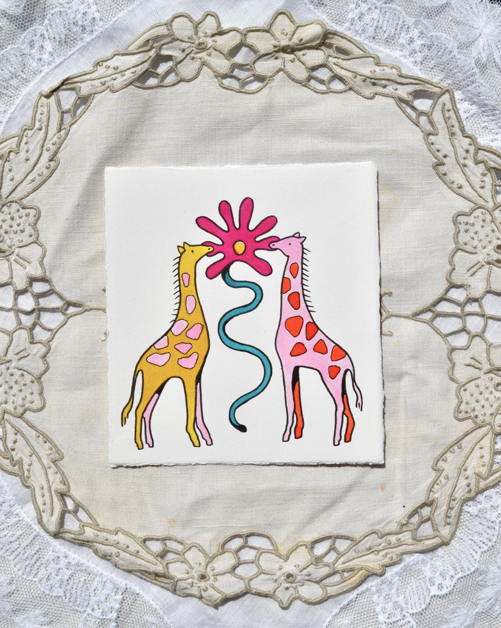 Kissing Giraffes