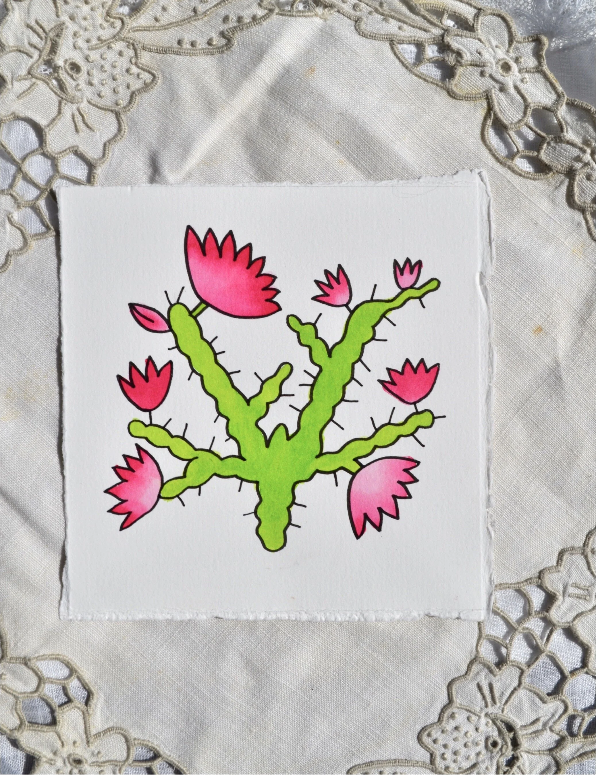 Pink + Green Cactus