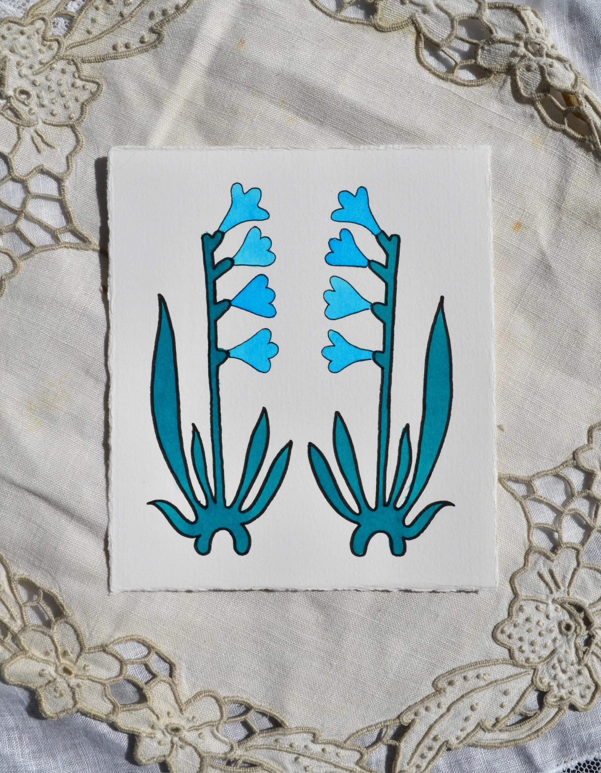 Blue Folk Flower