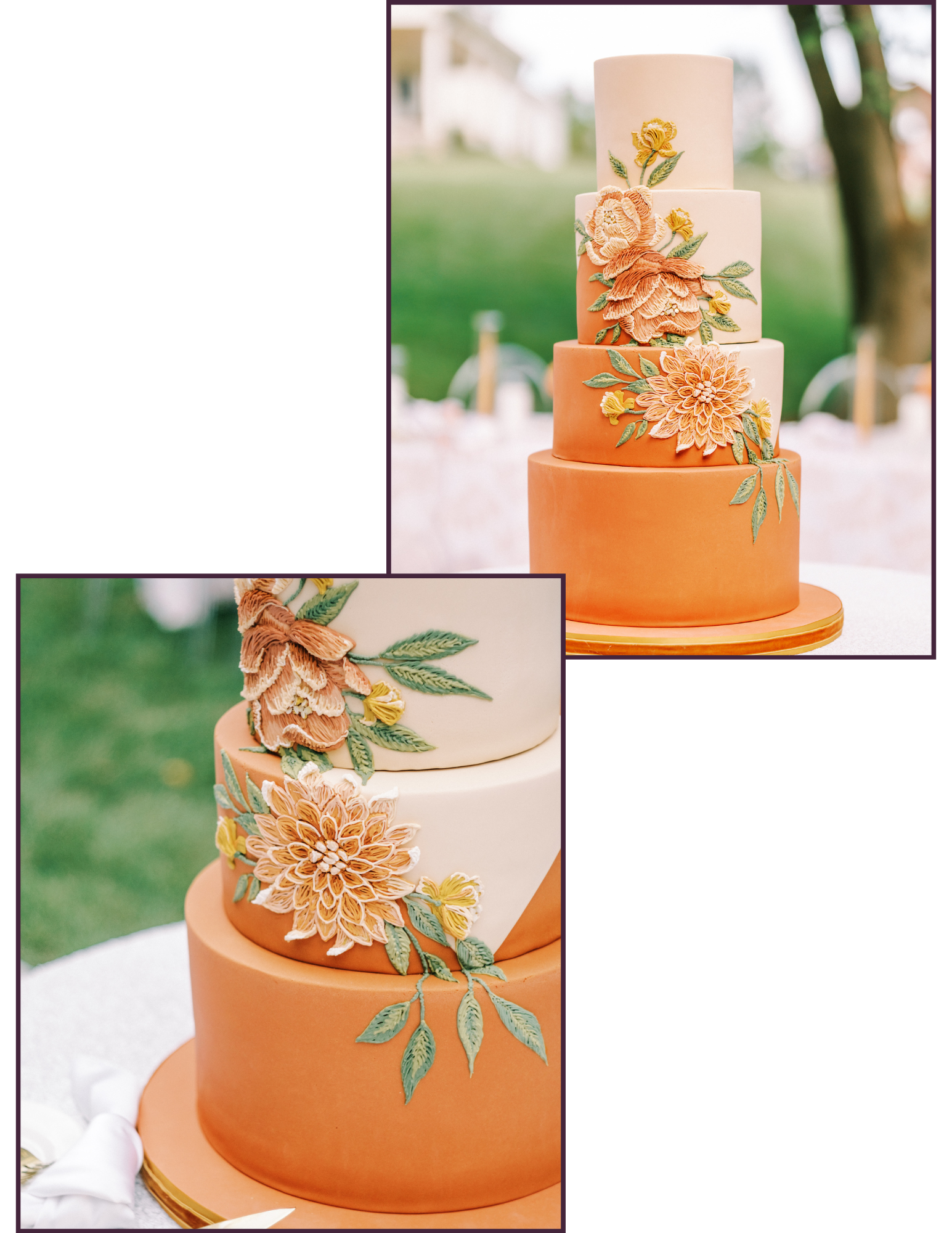 Burnt Orange Wedding Cake Ideas