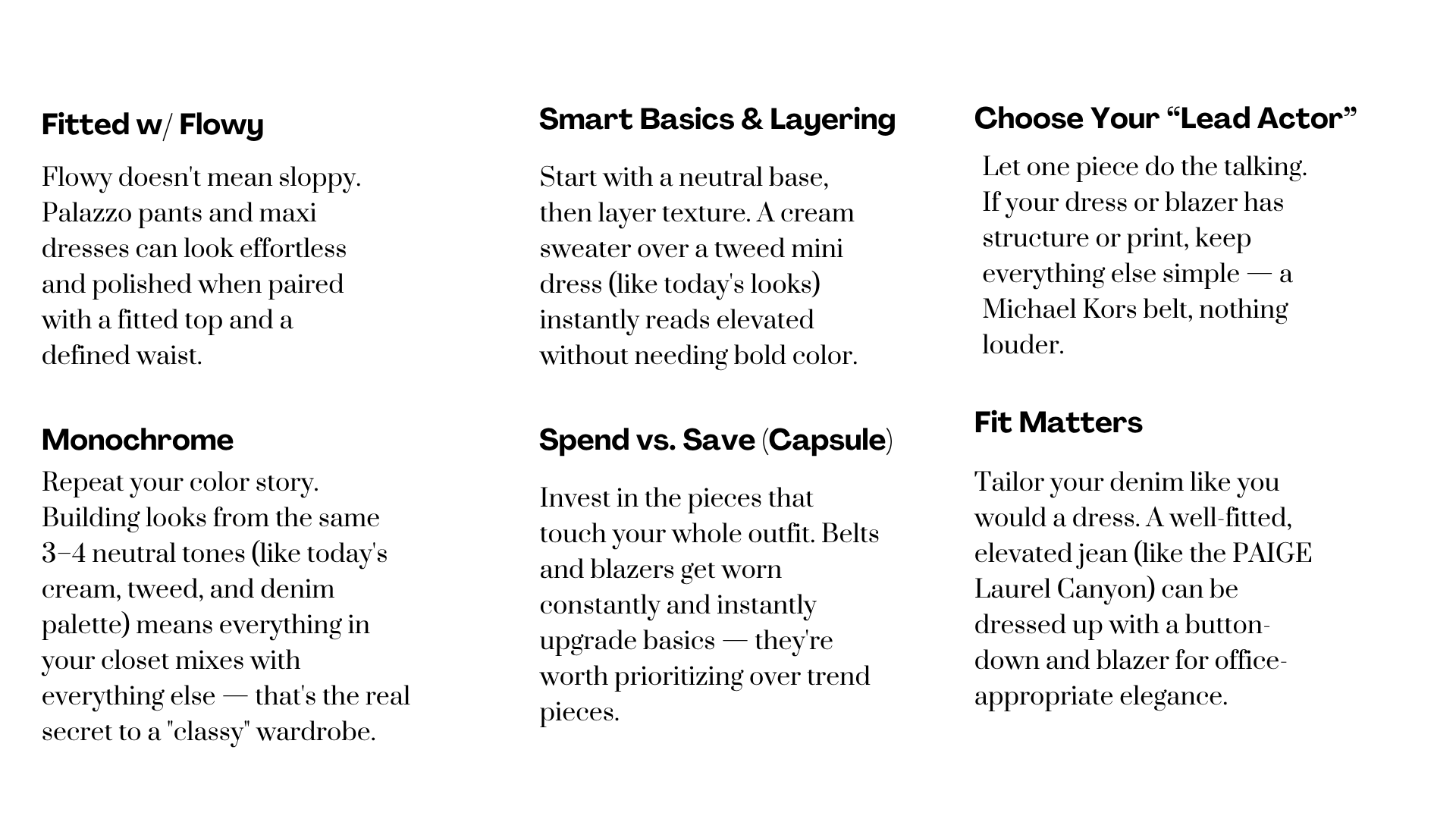 My Go-To Style Tips for Classy, Elegant Dressing