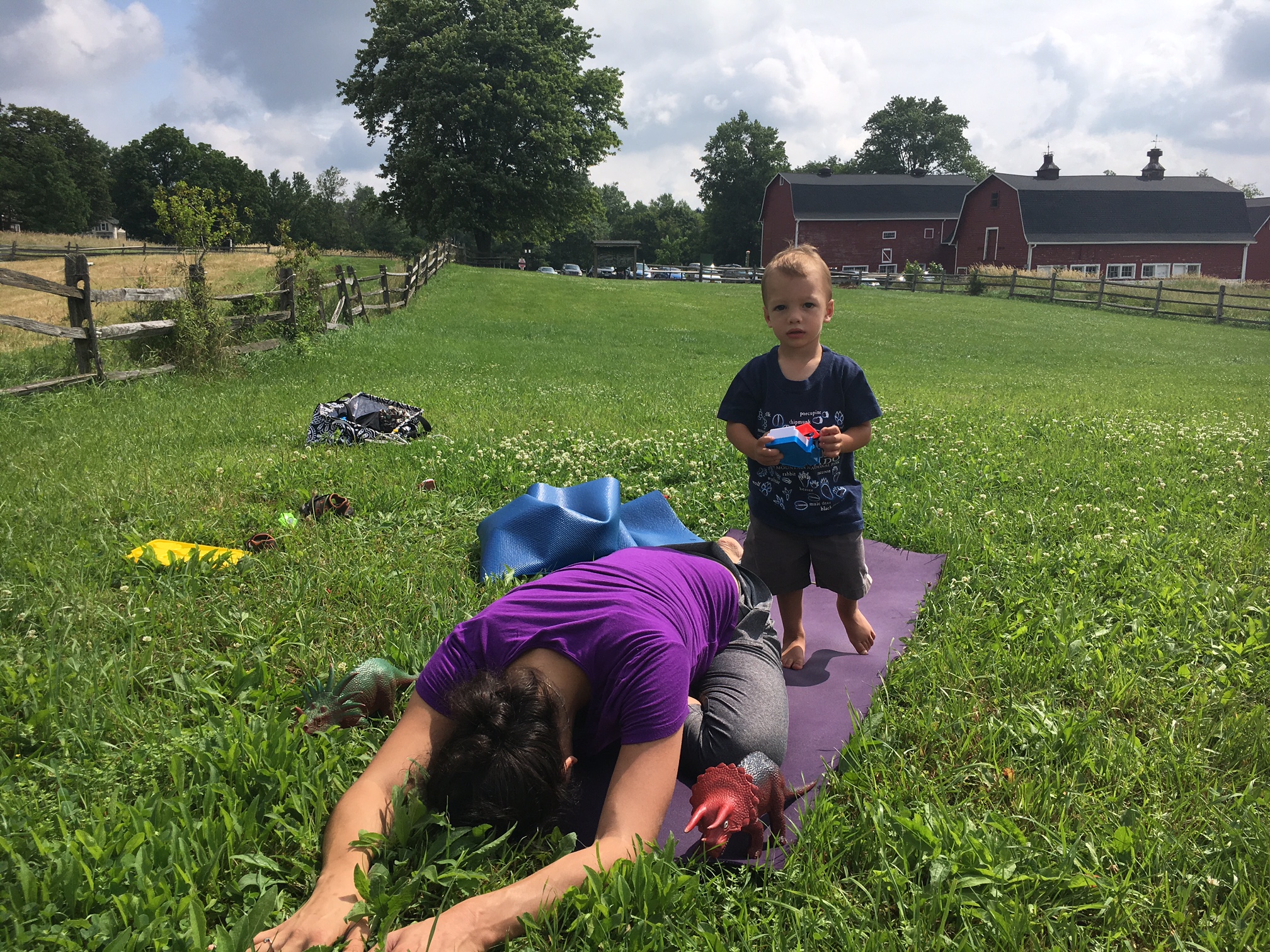 Park yoga - pigeon play.JPG