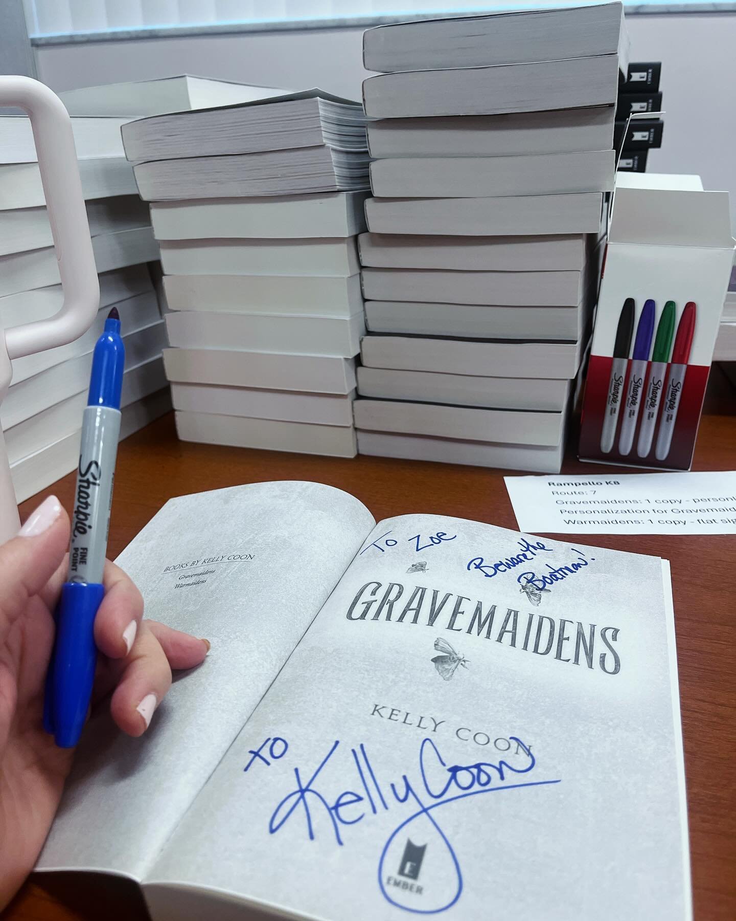 Signing book orders after the SLAM Showcase for Hillsborough County Schools! Thanks @kdefusco and the other media specialist masterminds who make our schools better one book at a time. Xoxoxoxo 

#bookstagram #bookish #amreading #authorsofinsta #auth