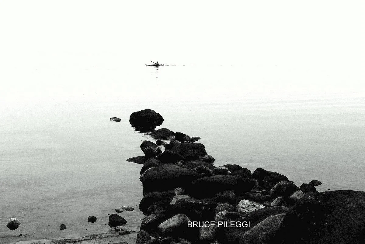 Sac Lake with canoe 19x13