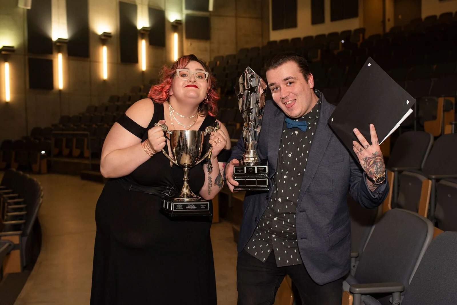 JR was actually just helping me hold my trophies... woops. But he did snag a couple awards too!