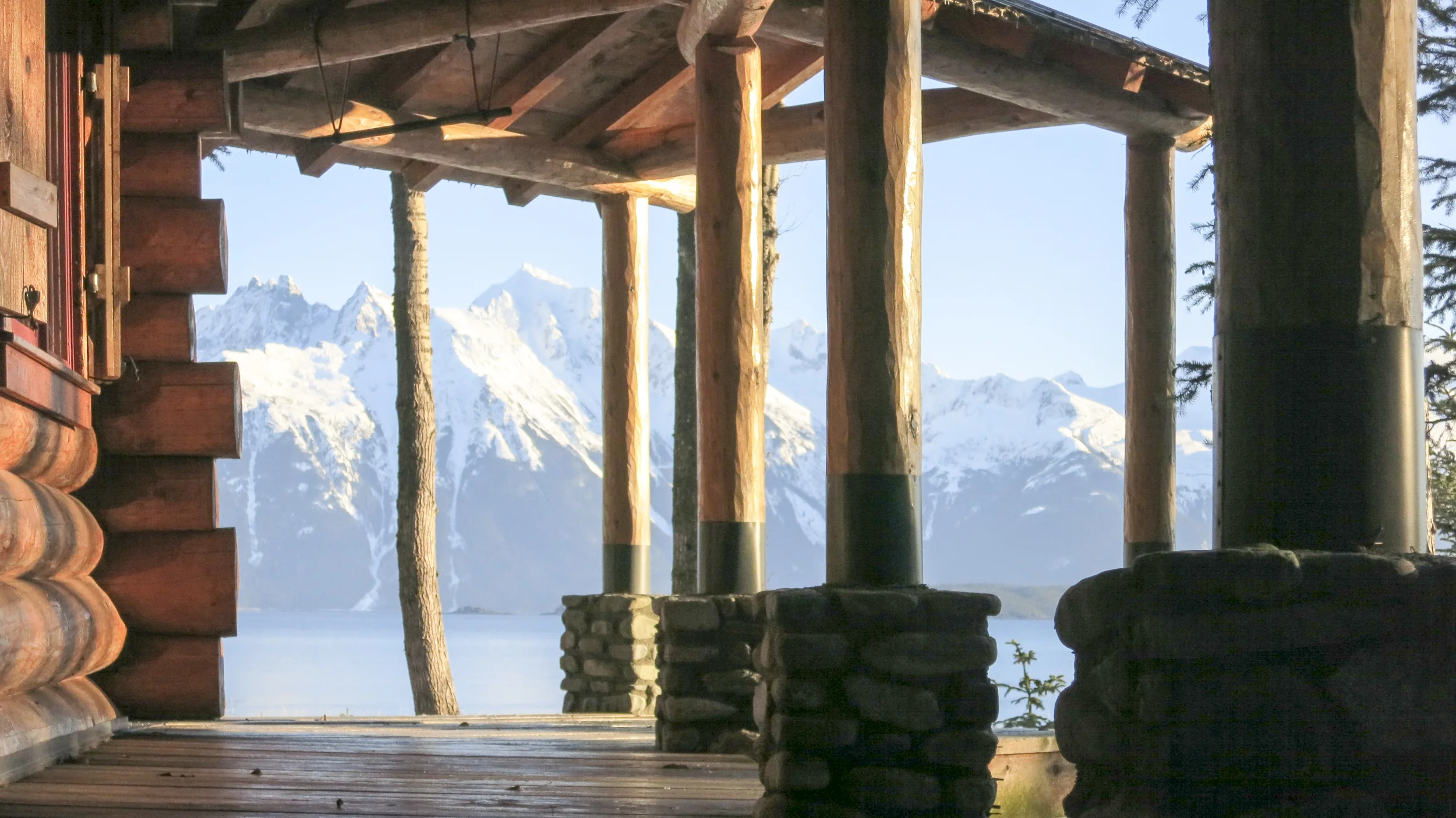 View of the scenic ocean from the Off the Grid Haines Cabin by Farrell Homebuilding LLC in Alaska 