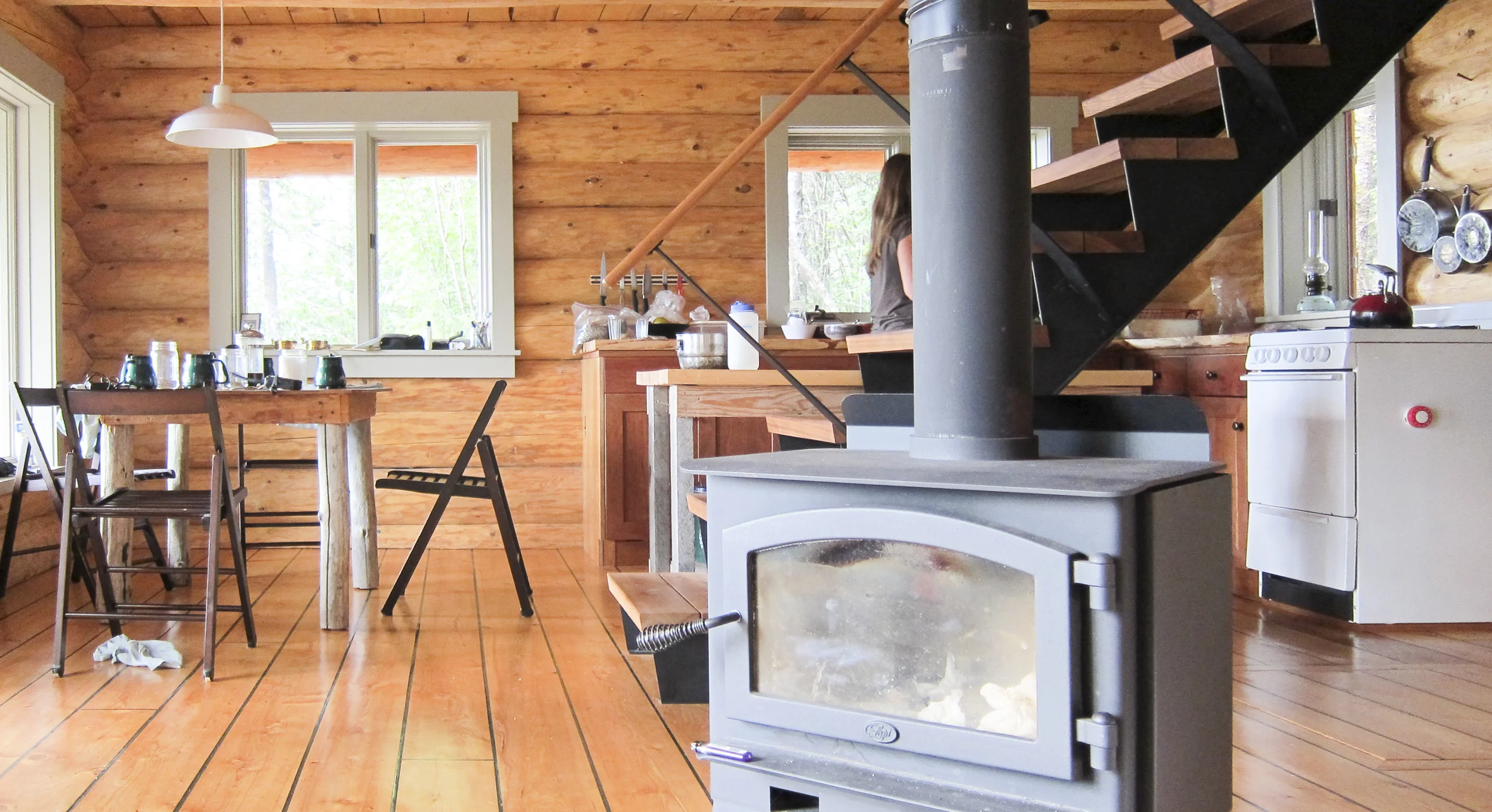 Interior of the Off the Grid Haines Cabin by Farrell Homebuilding LLC in Alaska 