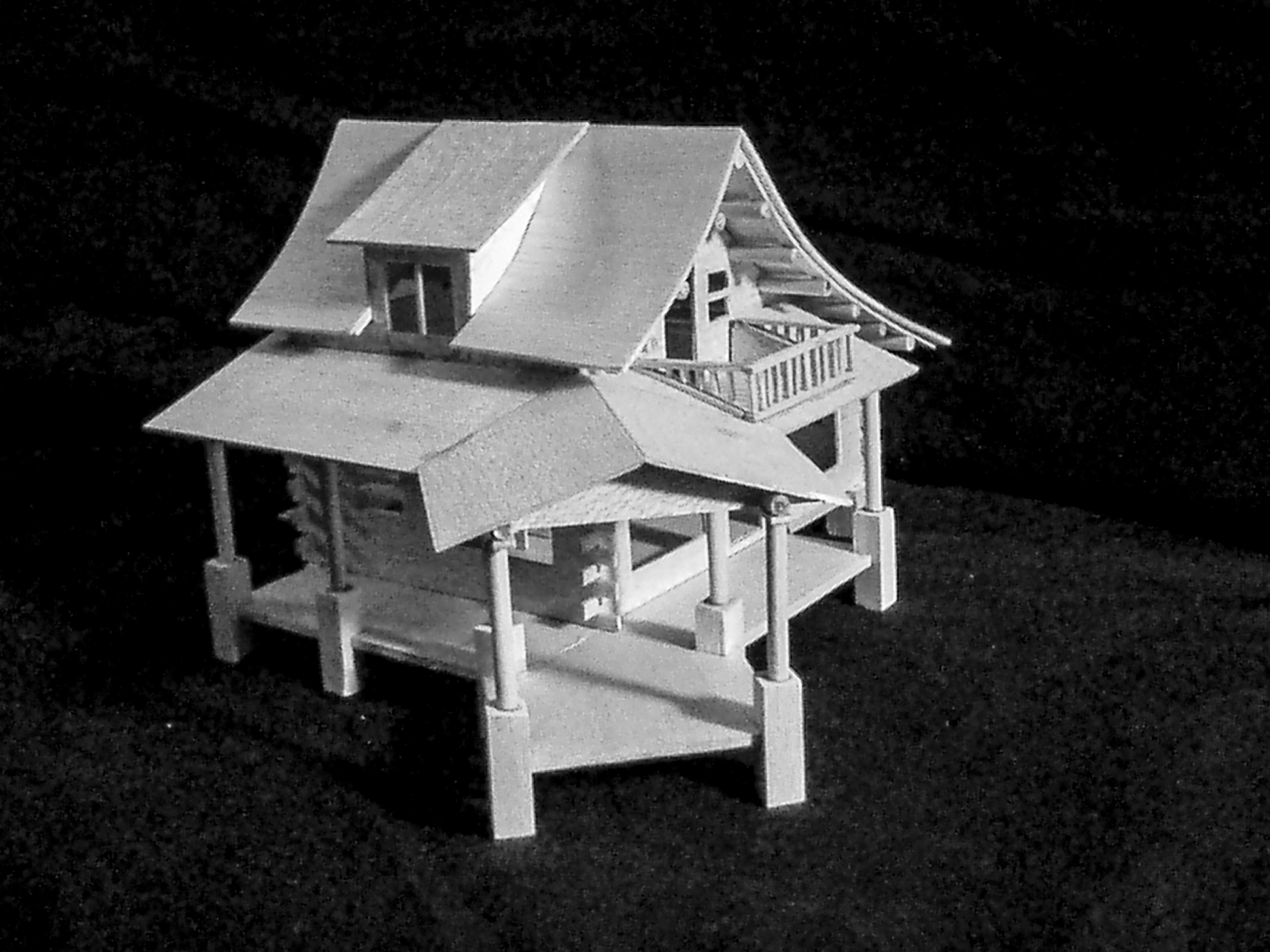 scaled physical model of the Off the Grid Haines Cabin by Farrell Homebuilding LLC in Alaska 