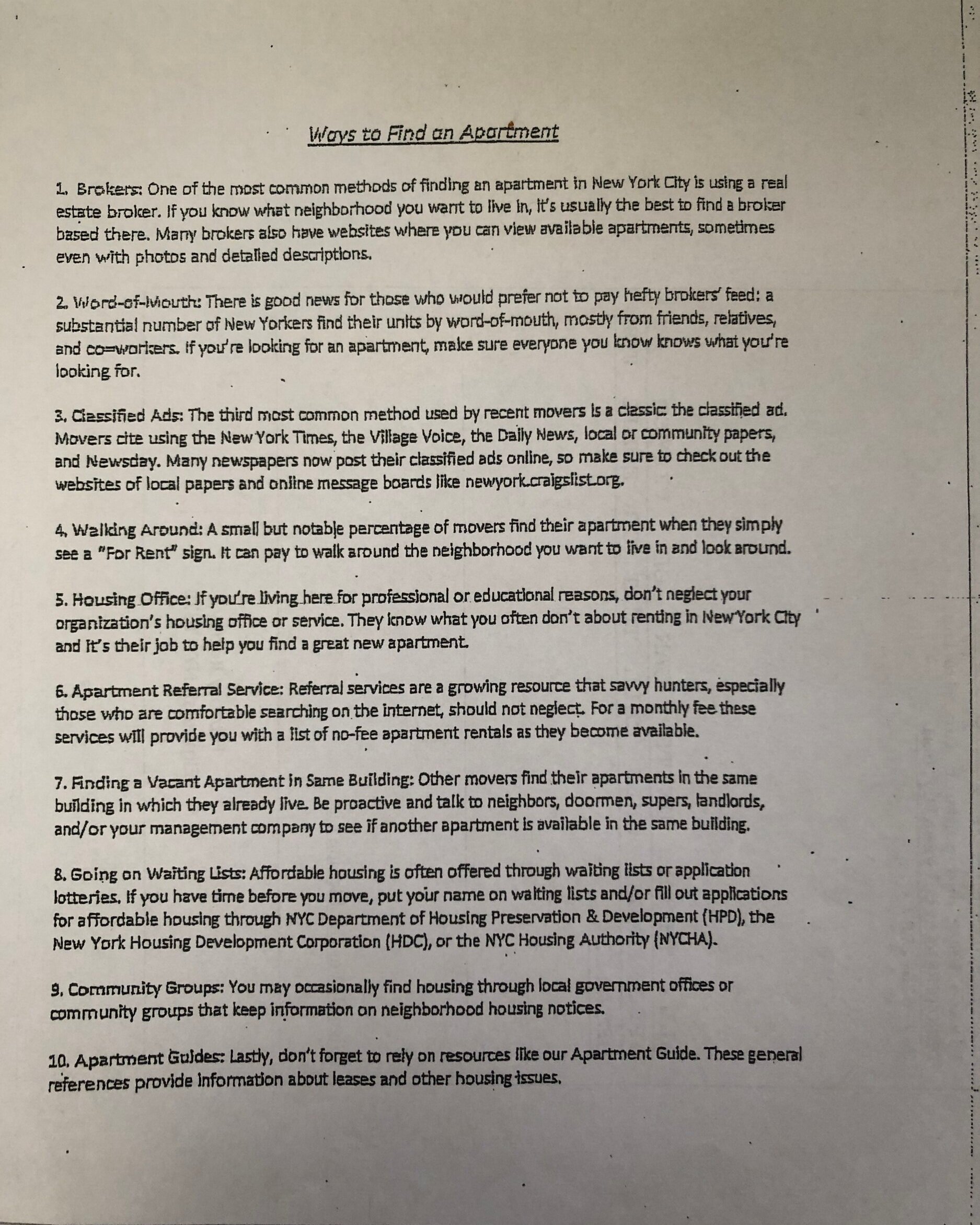 Clearly some well-meaning person put this together. But it is horribly out of touch with reality.