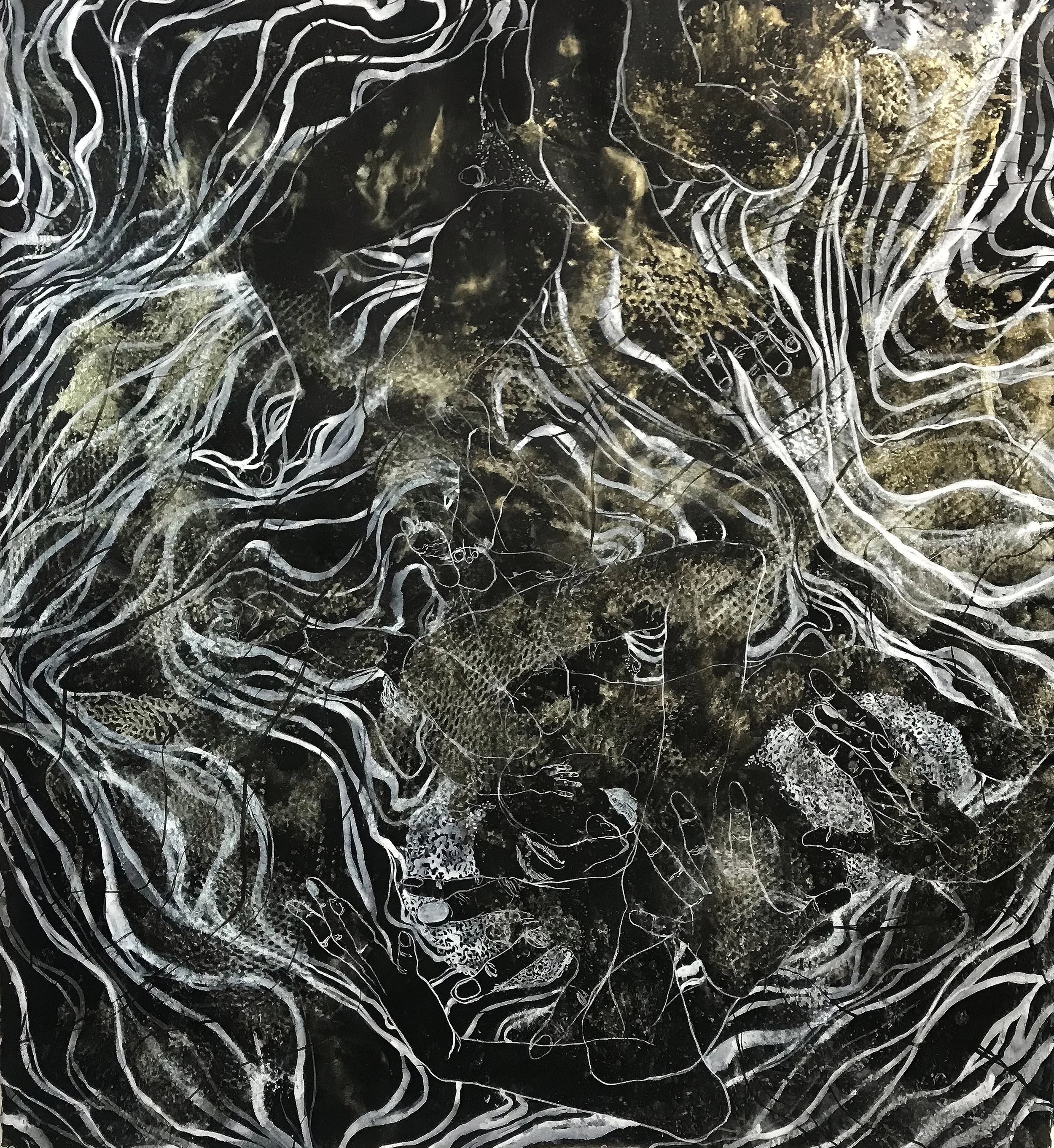   Unknown Unknown 1  2022 Ink, watercolor, and graphite on paper  59.25 × 56.1 inches framed 