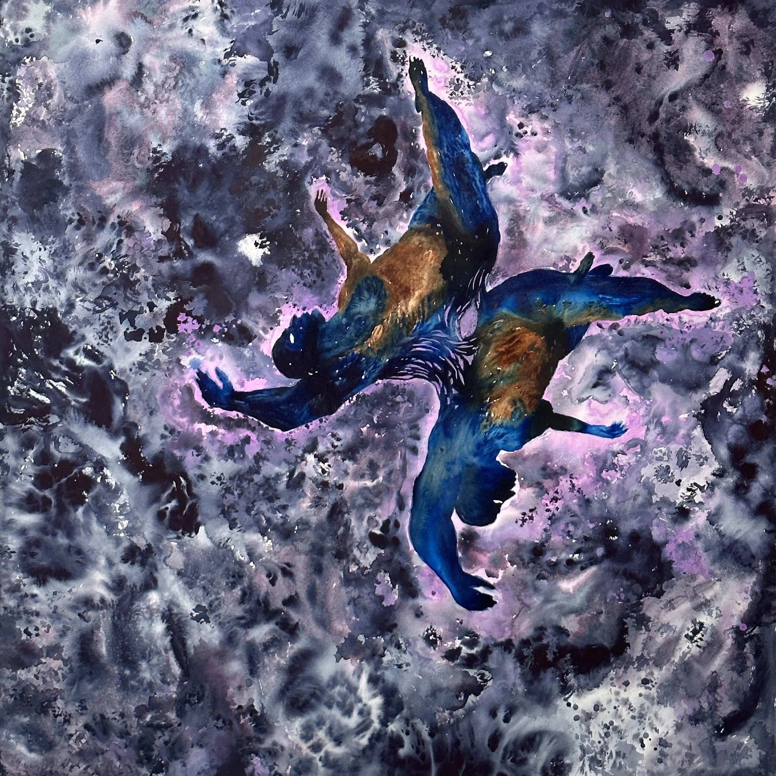   Miracle  2025 Watercolor and acrylic on paper 56.5 × 56.5 inches framed 