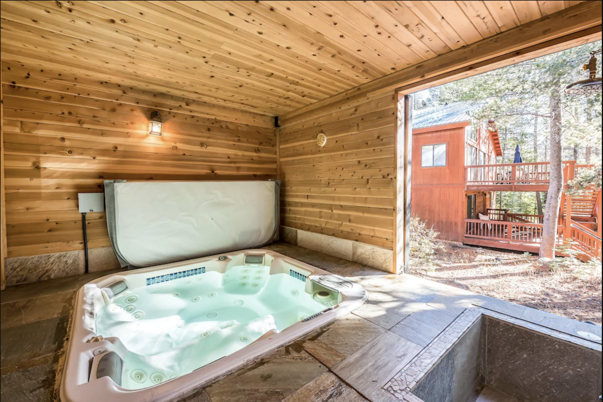 Hot Tub with Barn Door to outside