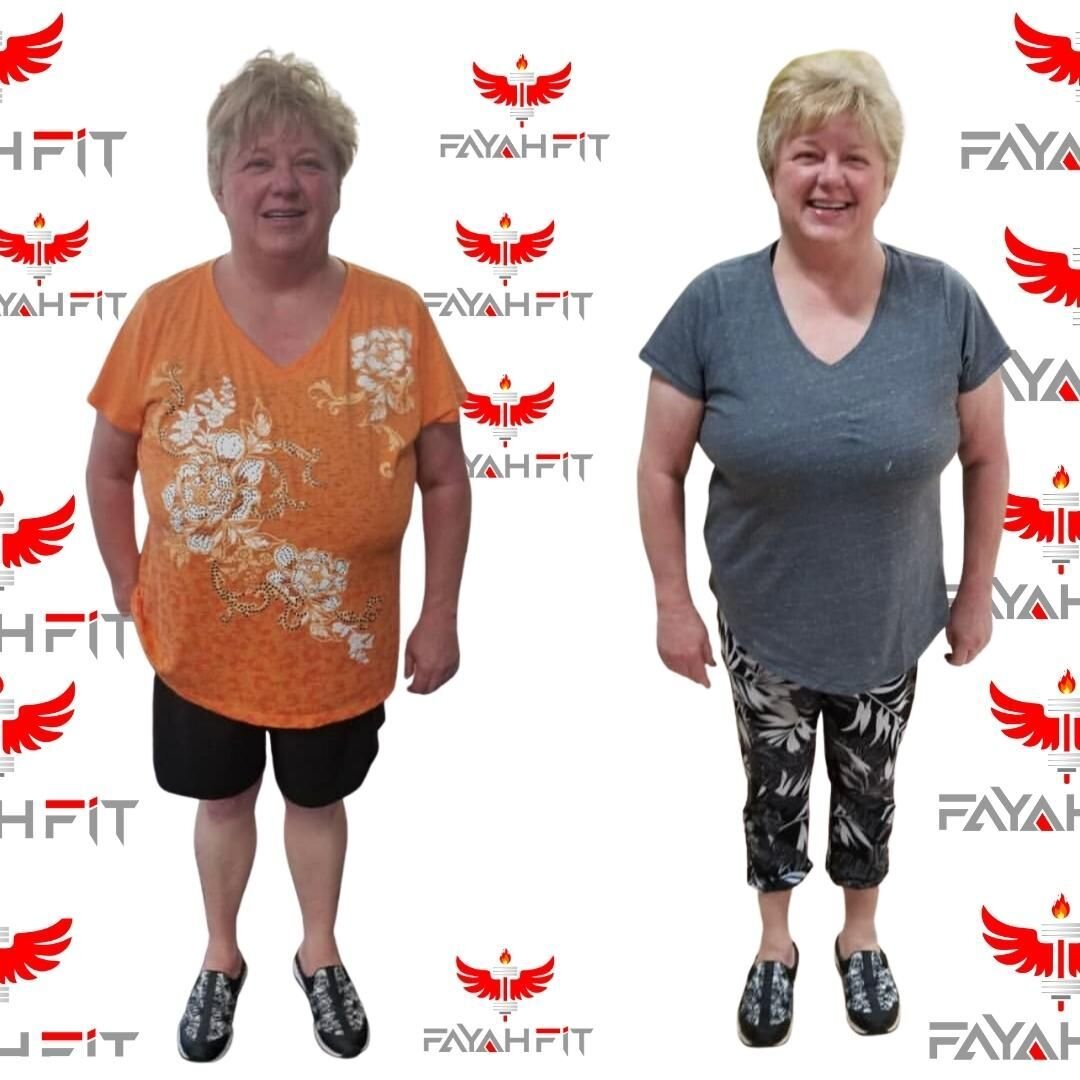 Our longtime client and friend Mary is such an inspiration! At the time she was down 80lbs! On top of that she owns her own business all while battling her fight with MS! She is a trooper and a great example of what it means to blaze your own path in