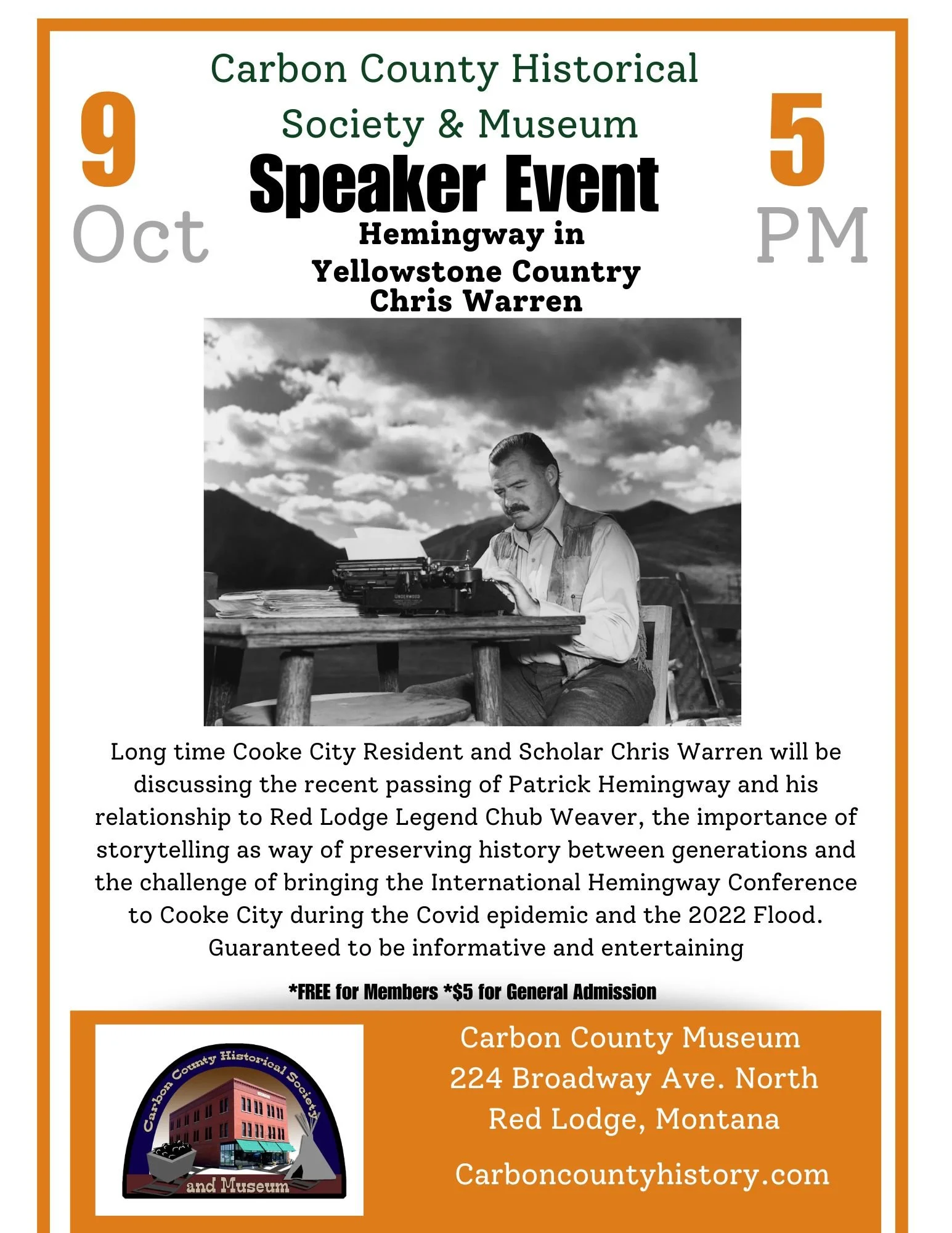 Hemingway in Yellowstone Country  - Speaker Series 