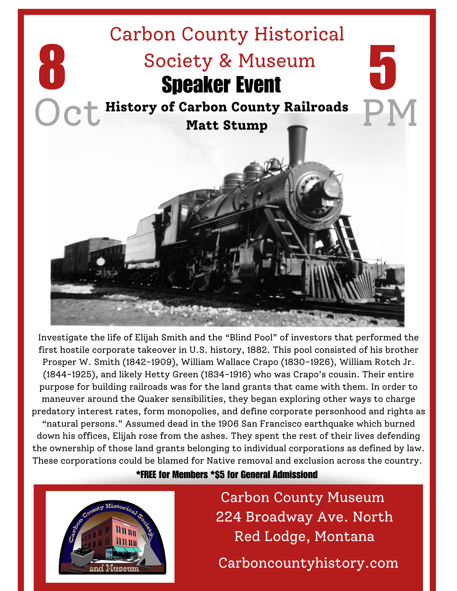 Speaker Series: Matt Stump - History of Carbon County Railroads