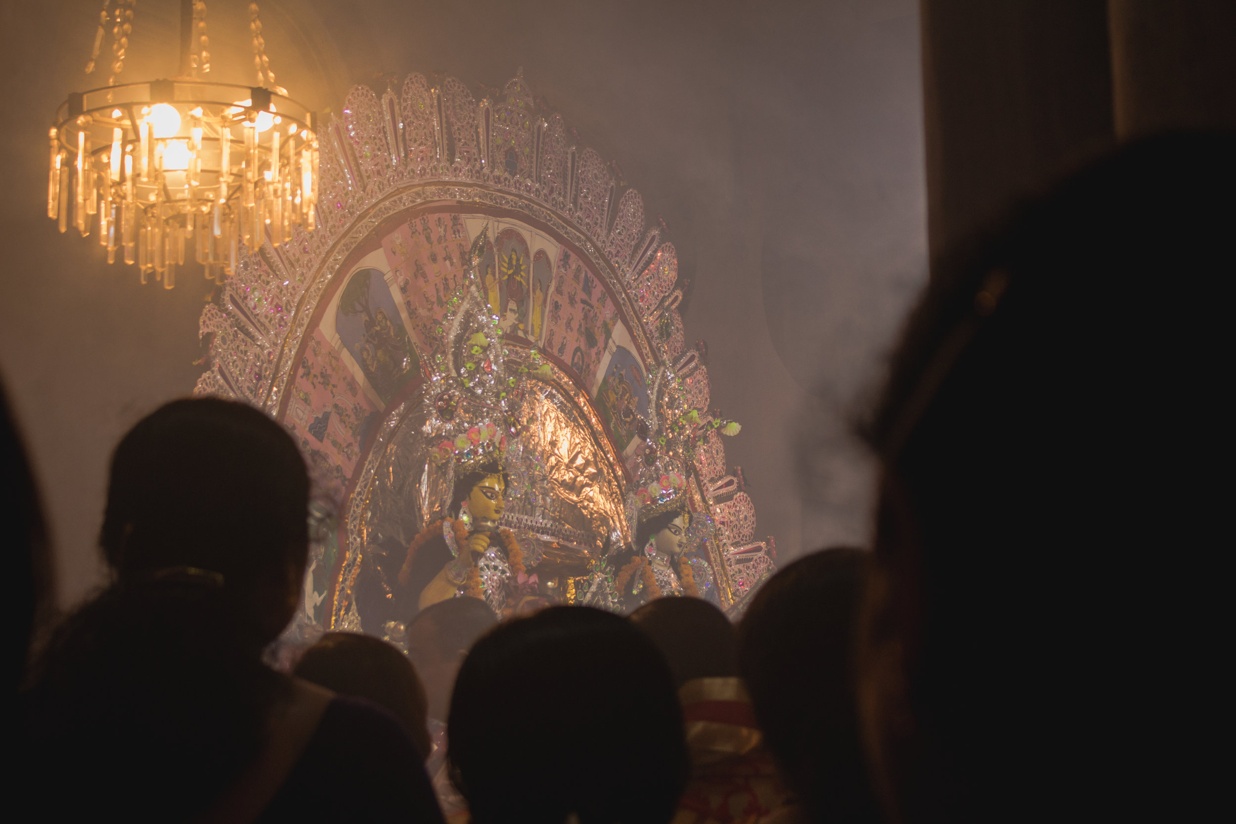  Hundreds gather to witness this historic family ceremony at the Mullick house, honoring the goddess of strength and vitality.&nbsp; 