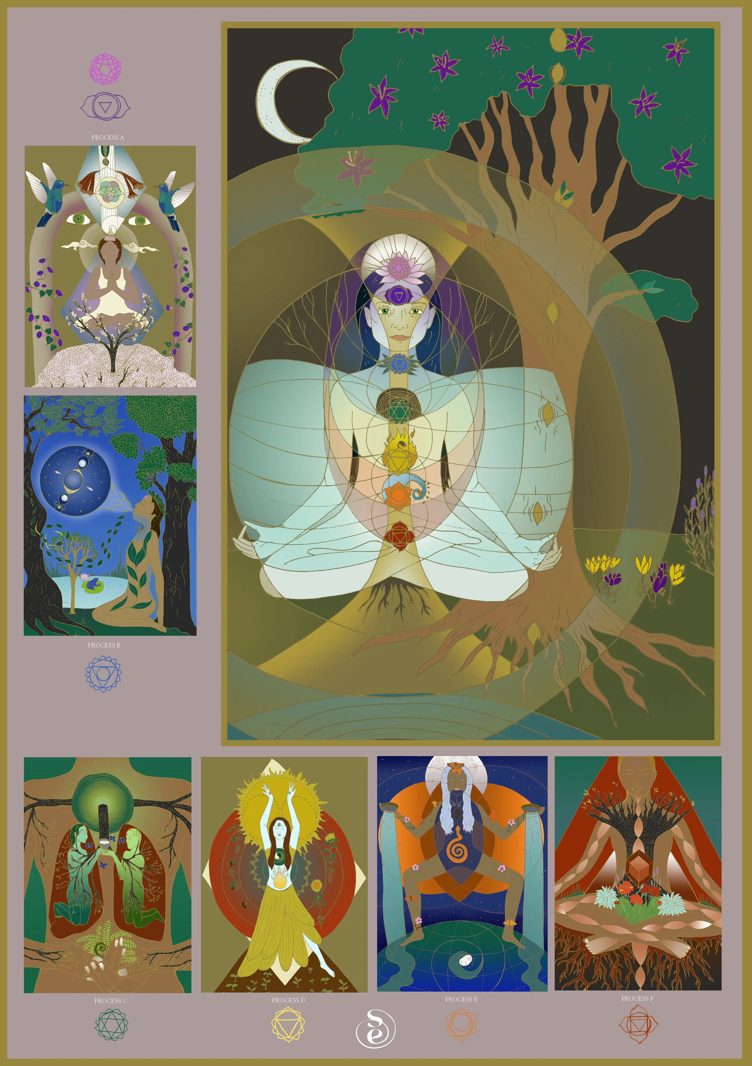  2023  Made for Spinal Energetics - Bringing together the series of artworks I made relating to the Chakra system and the energetic realms of the body 