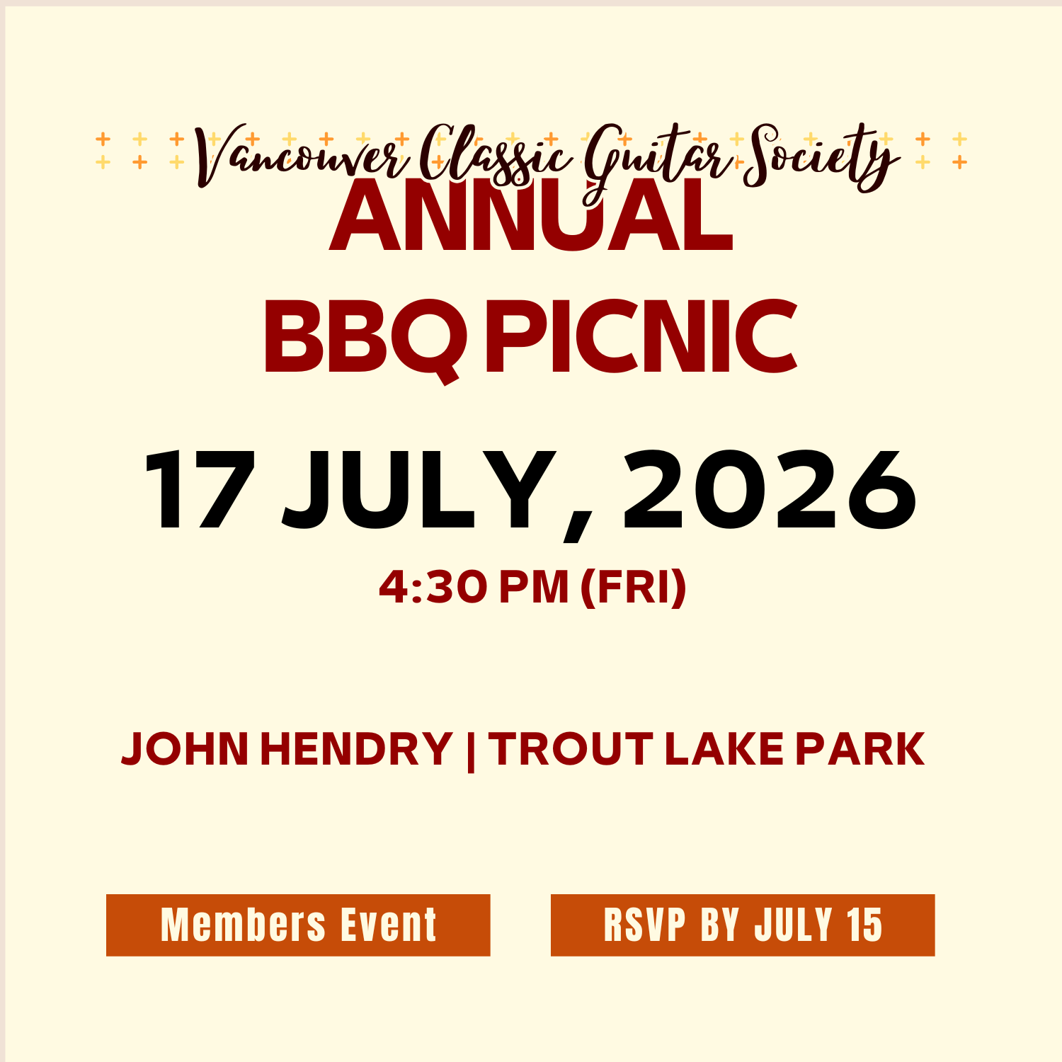 Annual VCGS BBQ Picnic 