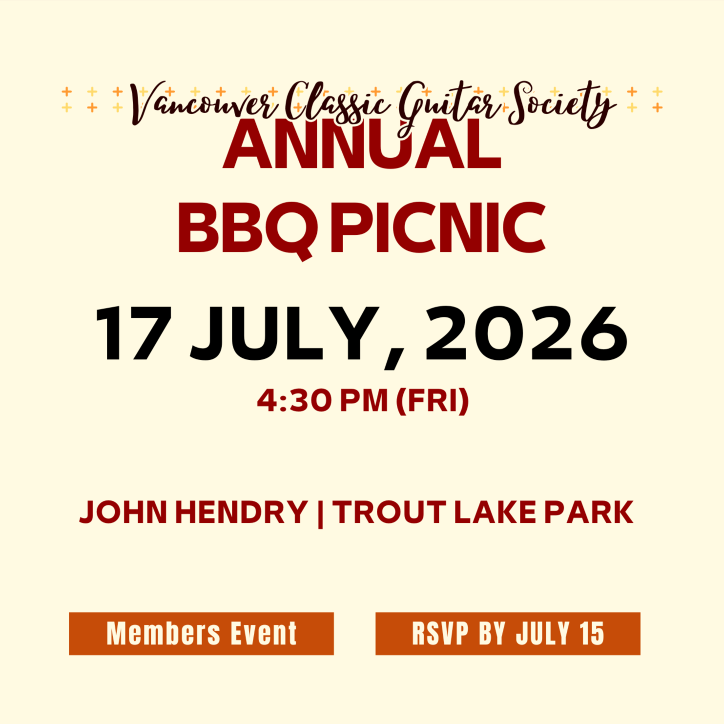 Annual VCGS BBQ Picnic 