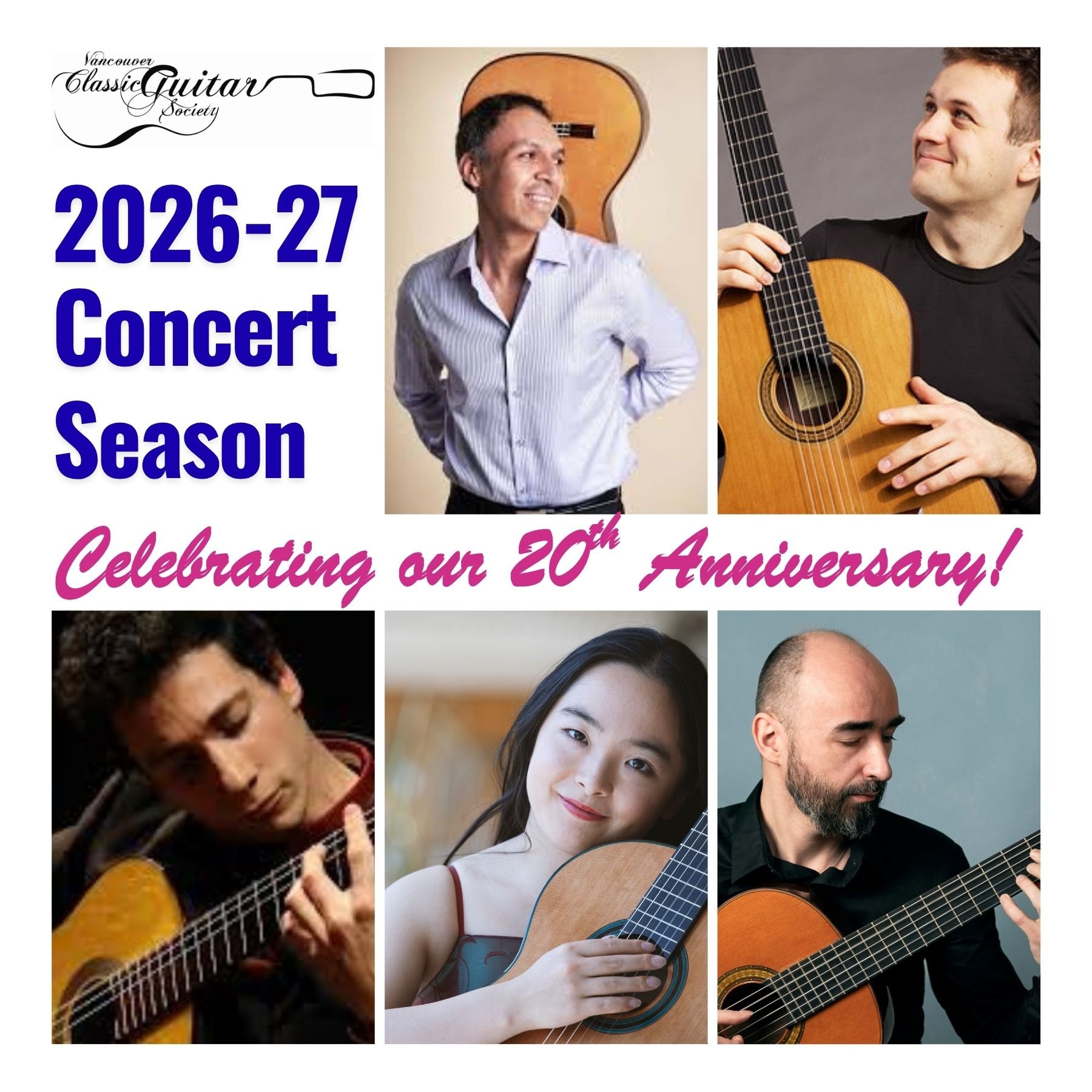Celebrating our 20th anniversary season with legendary virtuosity and the dazzling future of classical guitar.  Subscribe now!