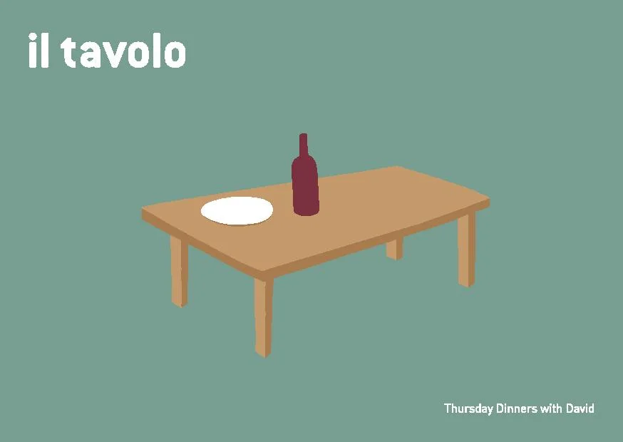 Thursday Night Dinners with David!! This Week's Menu