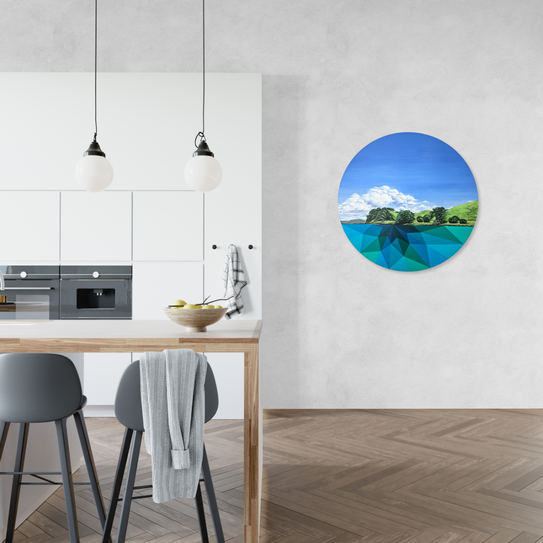 Browns Island original painting by Lucy Melville artist New Zealand kitchen mockup.png