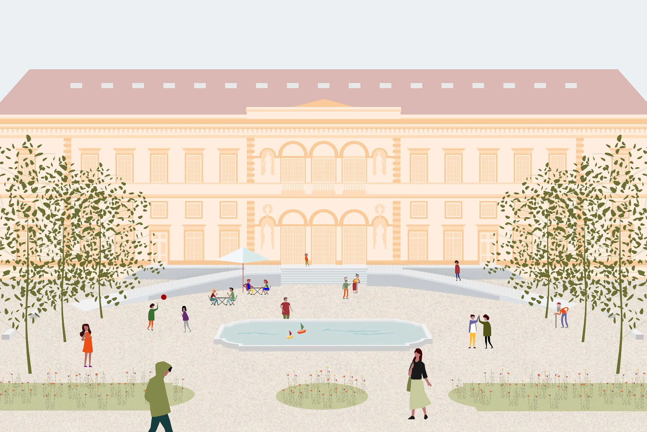   Aménagement du Collège Latin en Bibliothèque                                                                                                                    Neuchâtel, 2021   Concours en procédure ouverte, 1er rang, 1er prix 