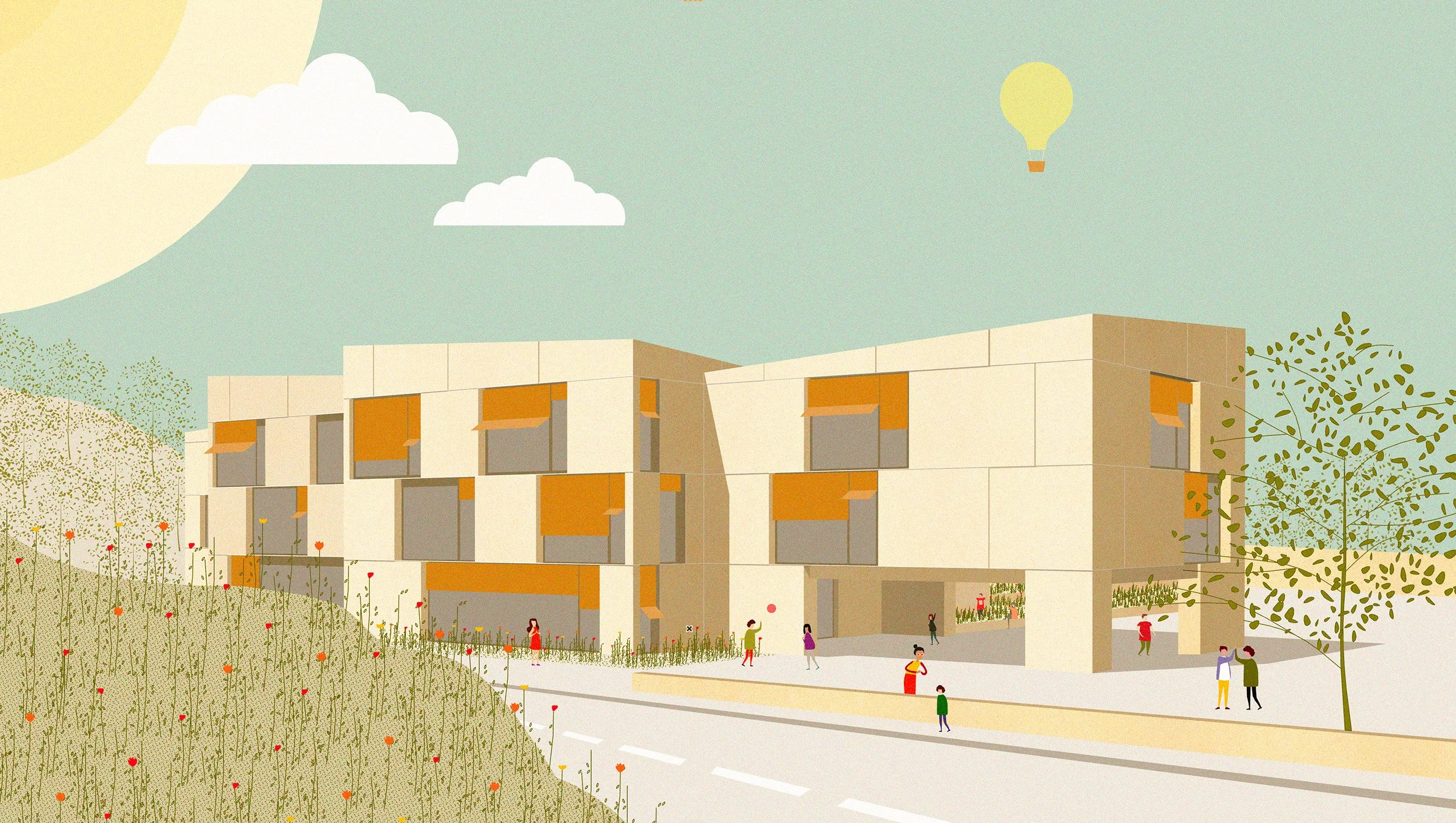   Nouveau centre scolaire                                                                                                                   Hauterive, 2021   Concours en procédure ouverte, 4ème rang, 4ème prix 