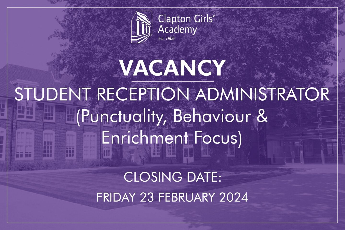 Are you interested in an exciting opportunity to work as part of our student engagement admin support team? Are you creative, flexible and able to work on your own initiative to ensure positive outcomes for students? Then get ready to apply!

⬆️Click
