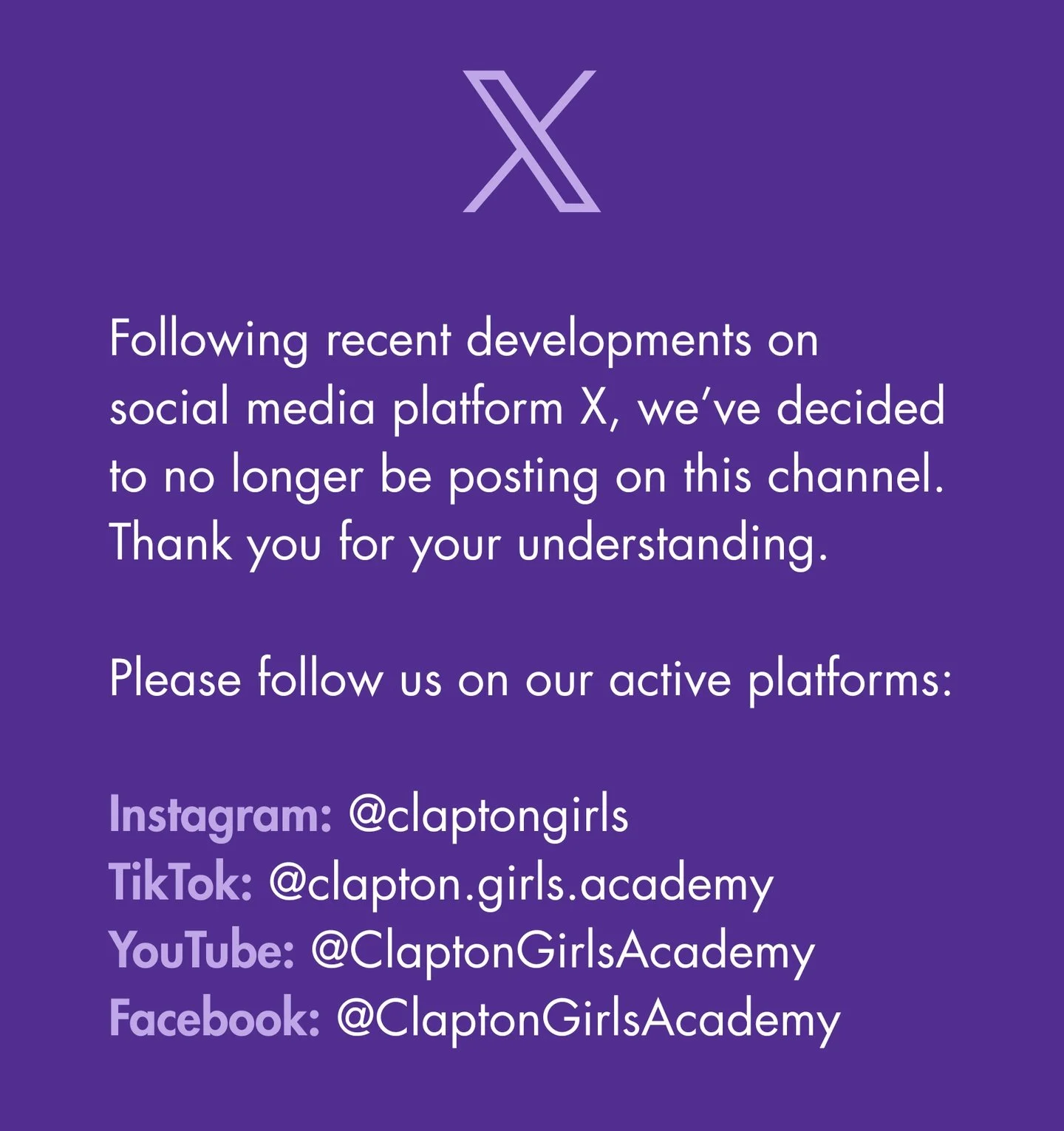 🚫 We are no longer active on the social media platform X. 🚫