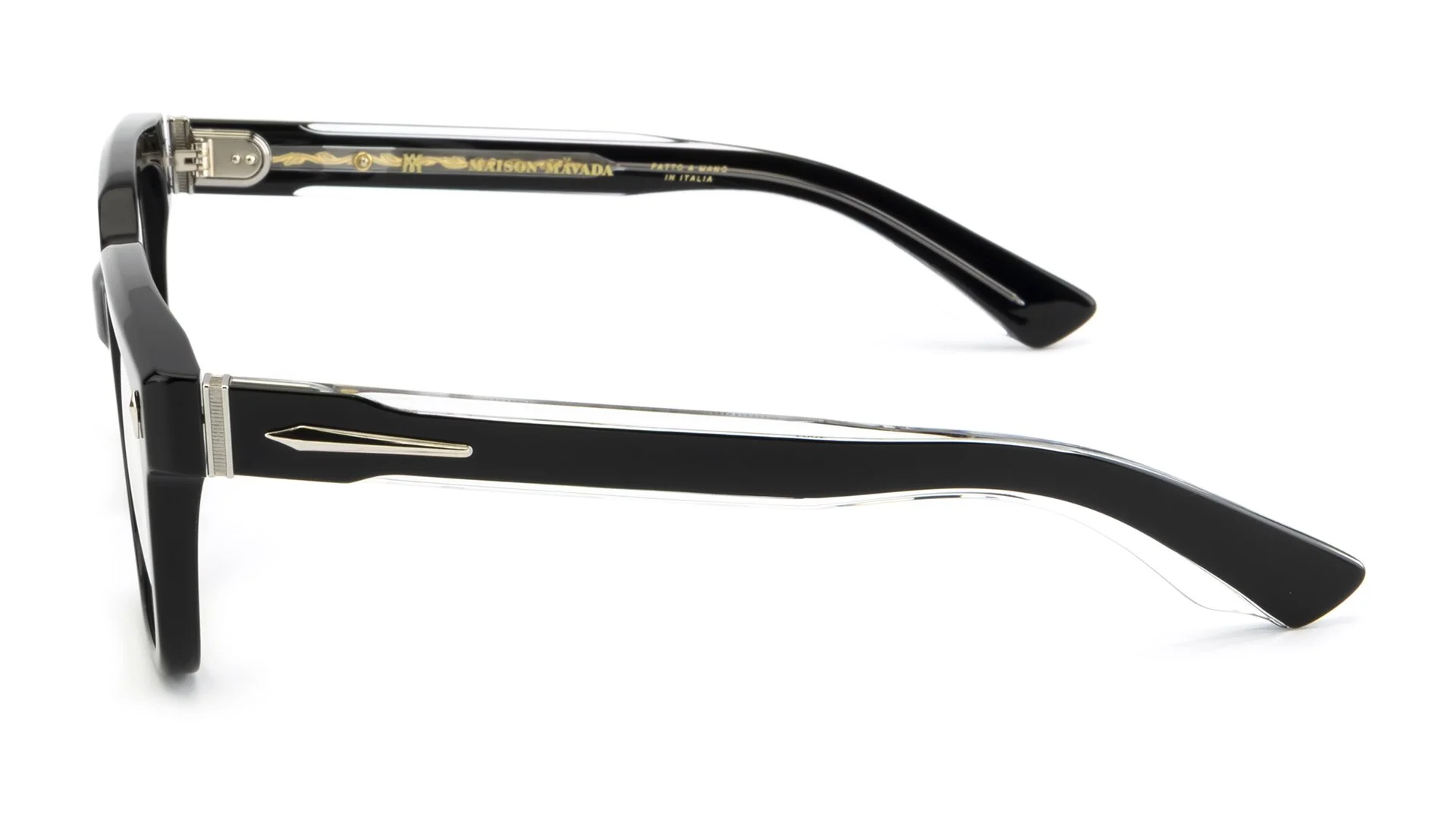   Lux 2 C.7007/BXL    Frame Colour:  Black   Lens Colour:  Transparent   Specifications:   Mazzucchelli acetate – 100% Italian and of natural origin Pins riveted to both the front piece and the temples   Size:  53-21-148 