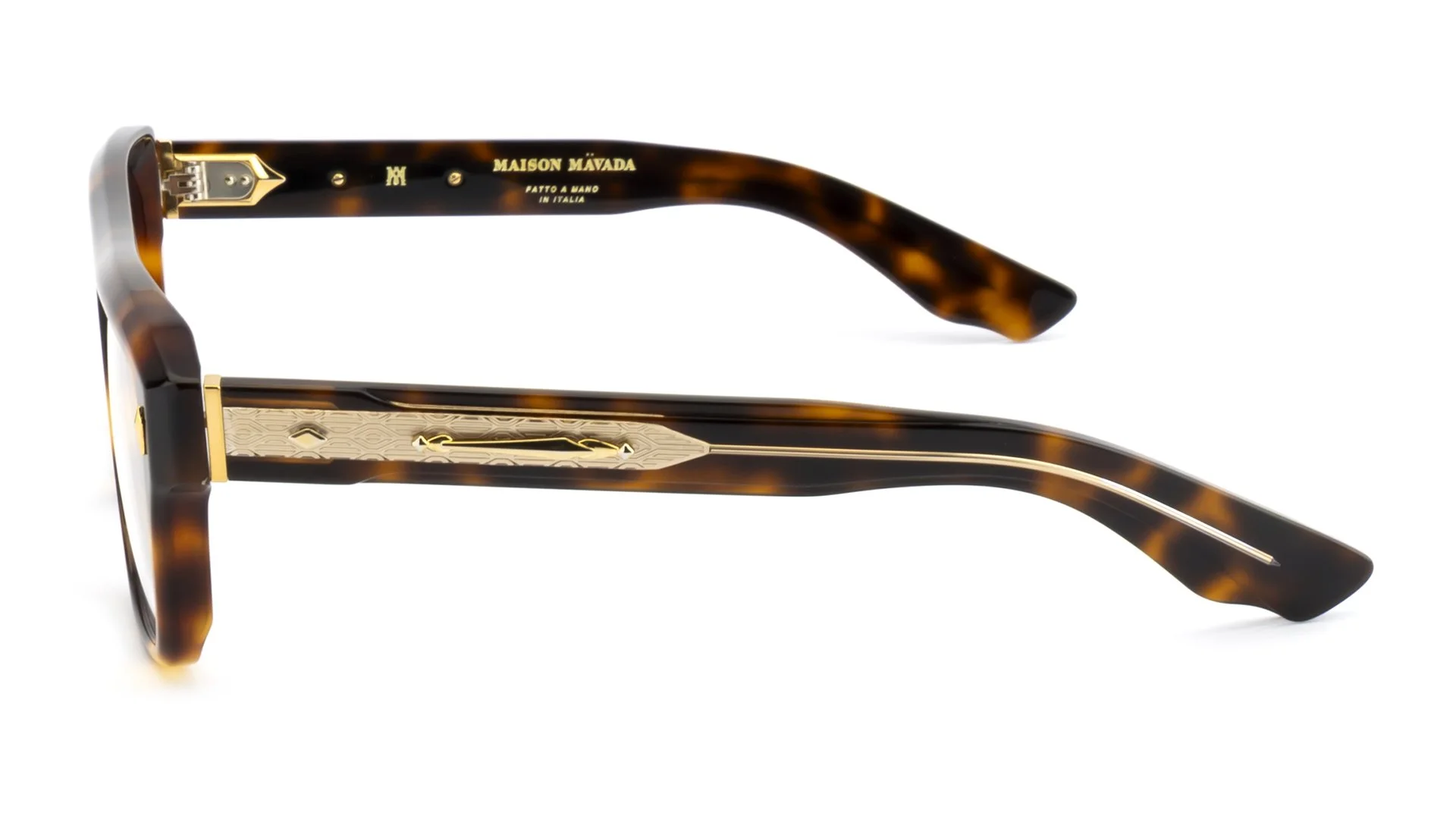   Lux 11 C.238/516R-8    Frame Colour:  Havana   Lens Colour:  Transparent   Specifications:   Mazzucchelli acetate – 100% Italian and of natural origin Pins riveted to both the front piece and the temples   Size:  54-19-148 