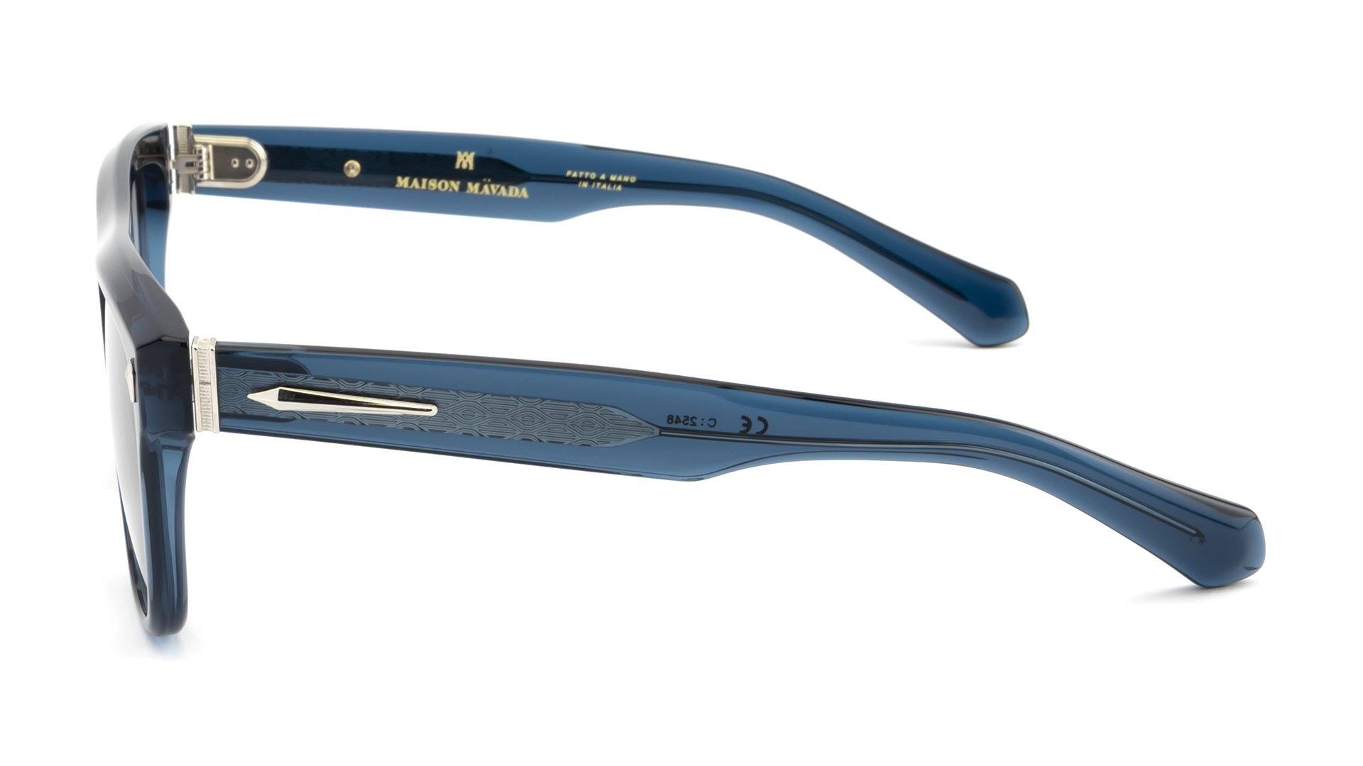   LUX 3 C.2548    Frame Colour:  Teal   Lens Colour:  Superlight Grey   Specifications:   Mazzucchelli acetate – 100% Italian and of natural origin Pins riveted to both the front piece and the temples 100% UV Protection   Size:  57-17-148 