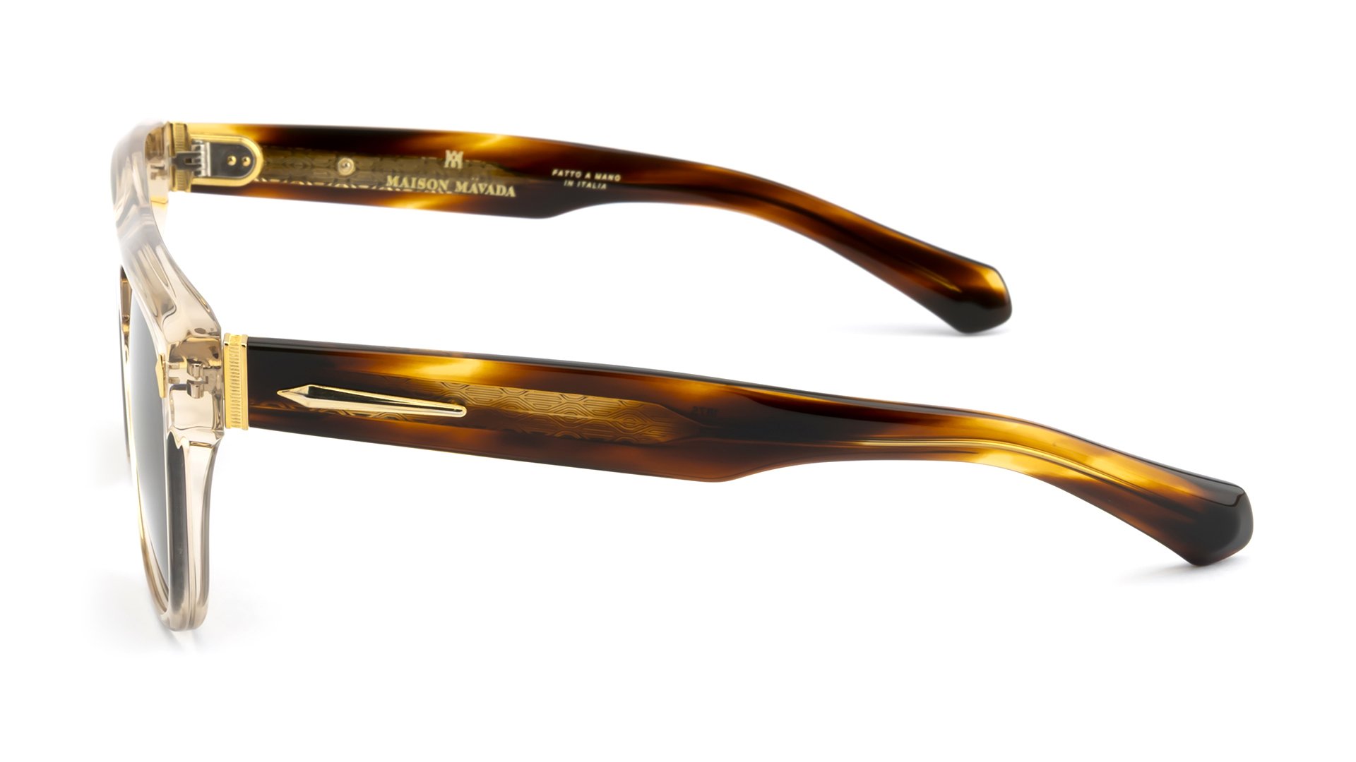   LUX 3 C.1875/1199    Frame Colour:  Brown   Lens Colour:  Beige   Specifications:   Mazzucchelli acetate – 100% Italian and of natural origin Pins riveted to both the front piece and the temples 100% UV Protection   Size:  57-17-148 