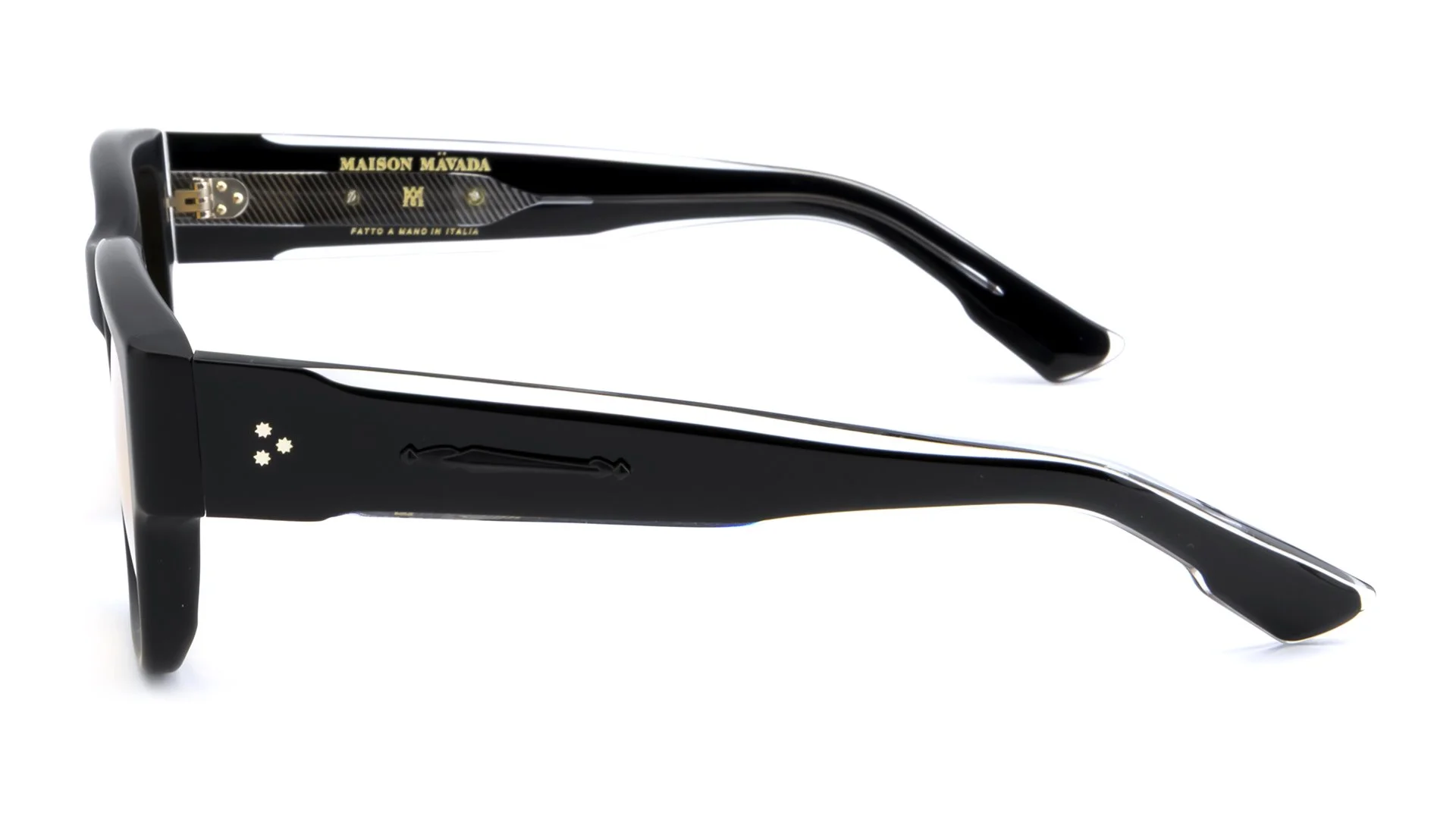   LUX 12 C.7007-M/BXL-15    Frame Colour:  Black   Lens Colour:  Amber Mirror   Specifications:   Mazzucchelli acetate – 100% Italian and of natural origin Pins riveted to both the front piece and the temples 100% UV Protection   Size:  54-19-148 