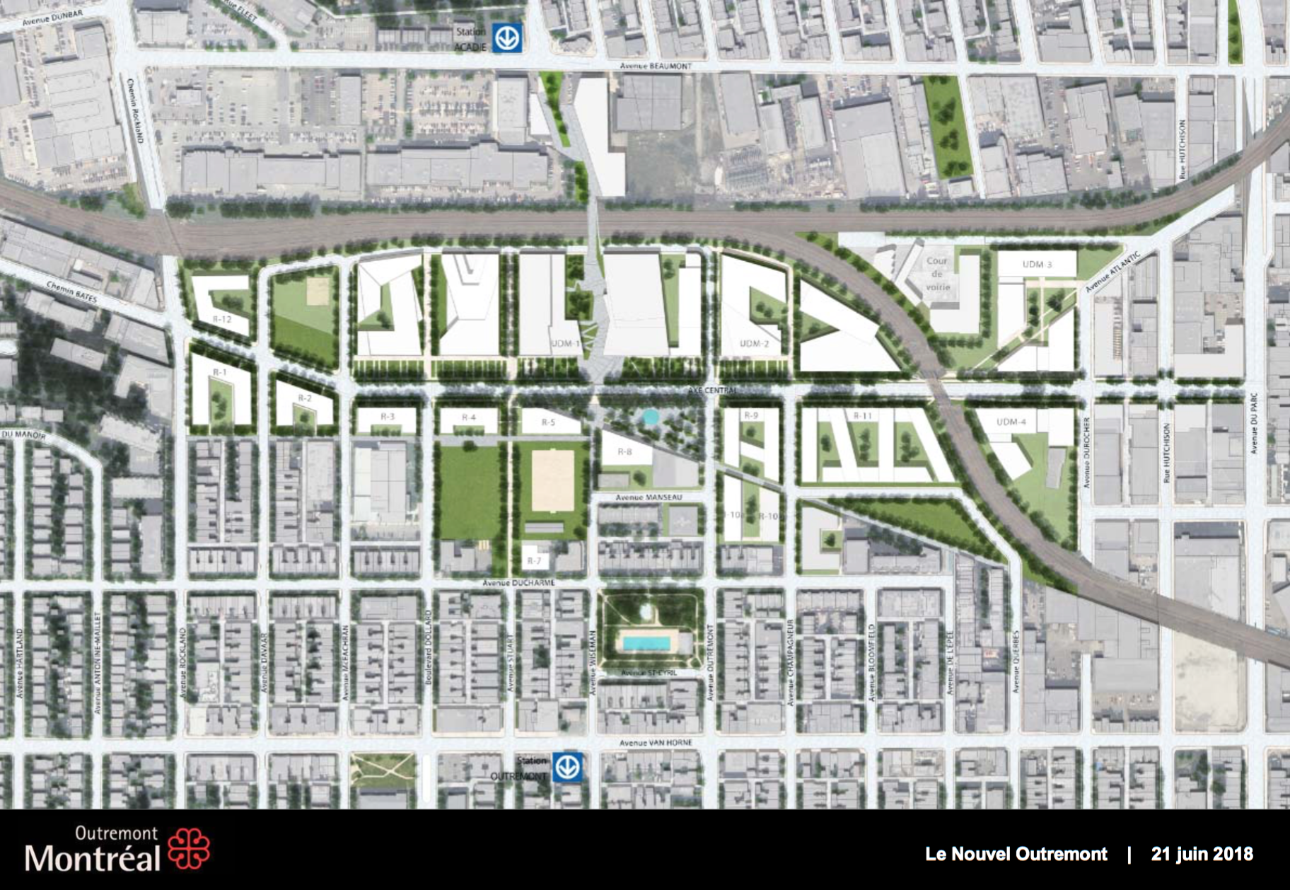  The plan for a brand new neighbourhood linking a number of currently dis-connected communities (Ville de Montréal). 